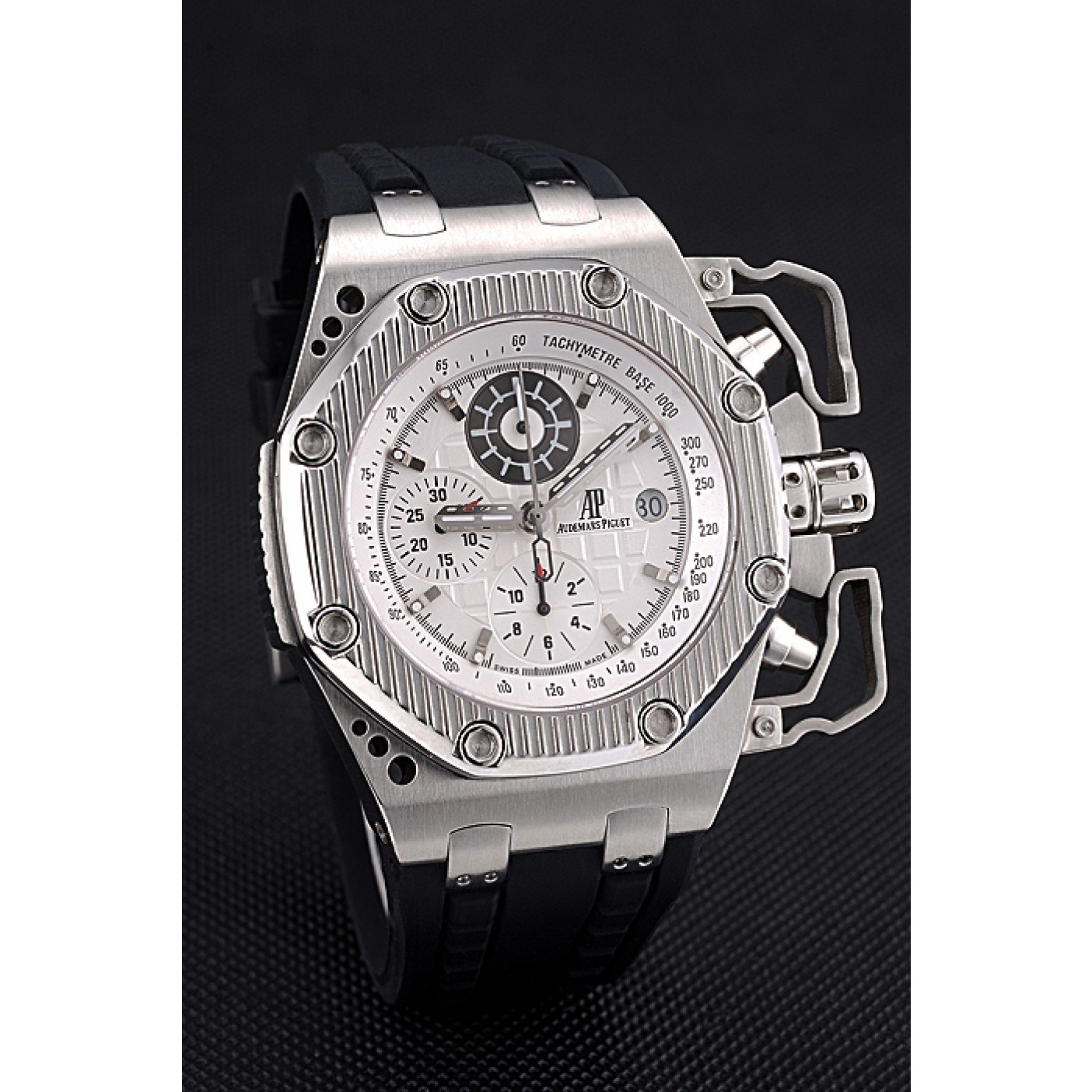 Swiss Audemars Piguet Royal Oak Offshore Survivor White Dial Stainless Steel Case Black Rubber Strap 622859