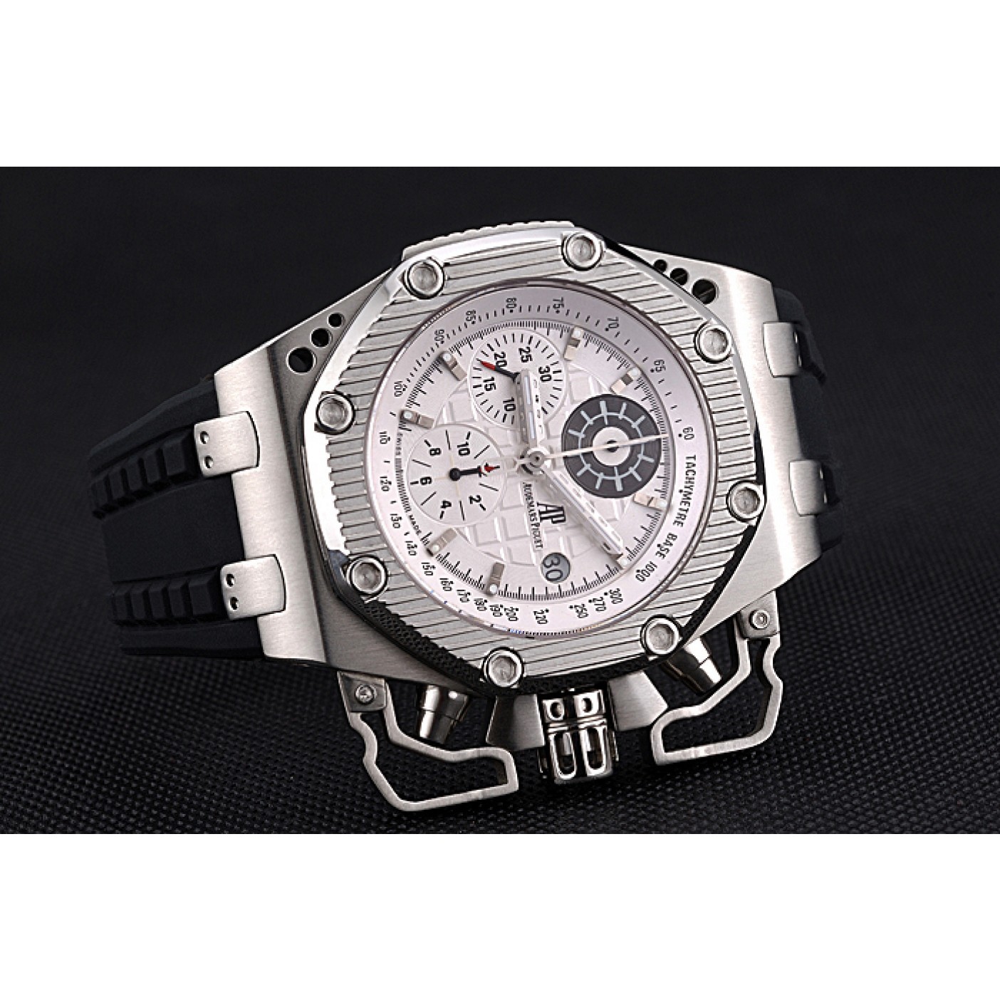 Swiss Audemars Piguet Royal Oak Offshore Survivor White Dial Stainless Steel Case Black Rubber Strap 622859