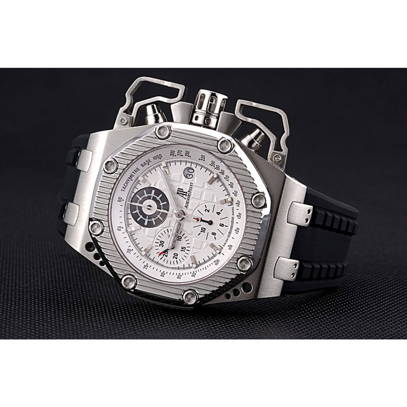 Swiss Audemars Piguet Royal Oak Offshore Survivor White Dial Stainless Steel Case Black Rubber Strap 622859