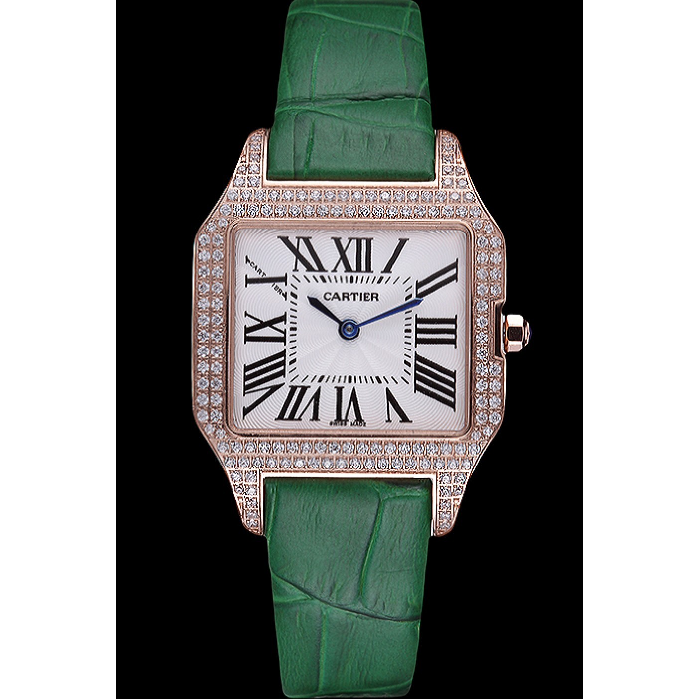 Cartier Santos 100 Diamond Rose Gold Bezel 621912