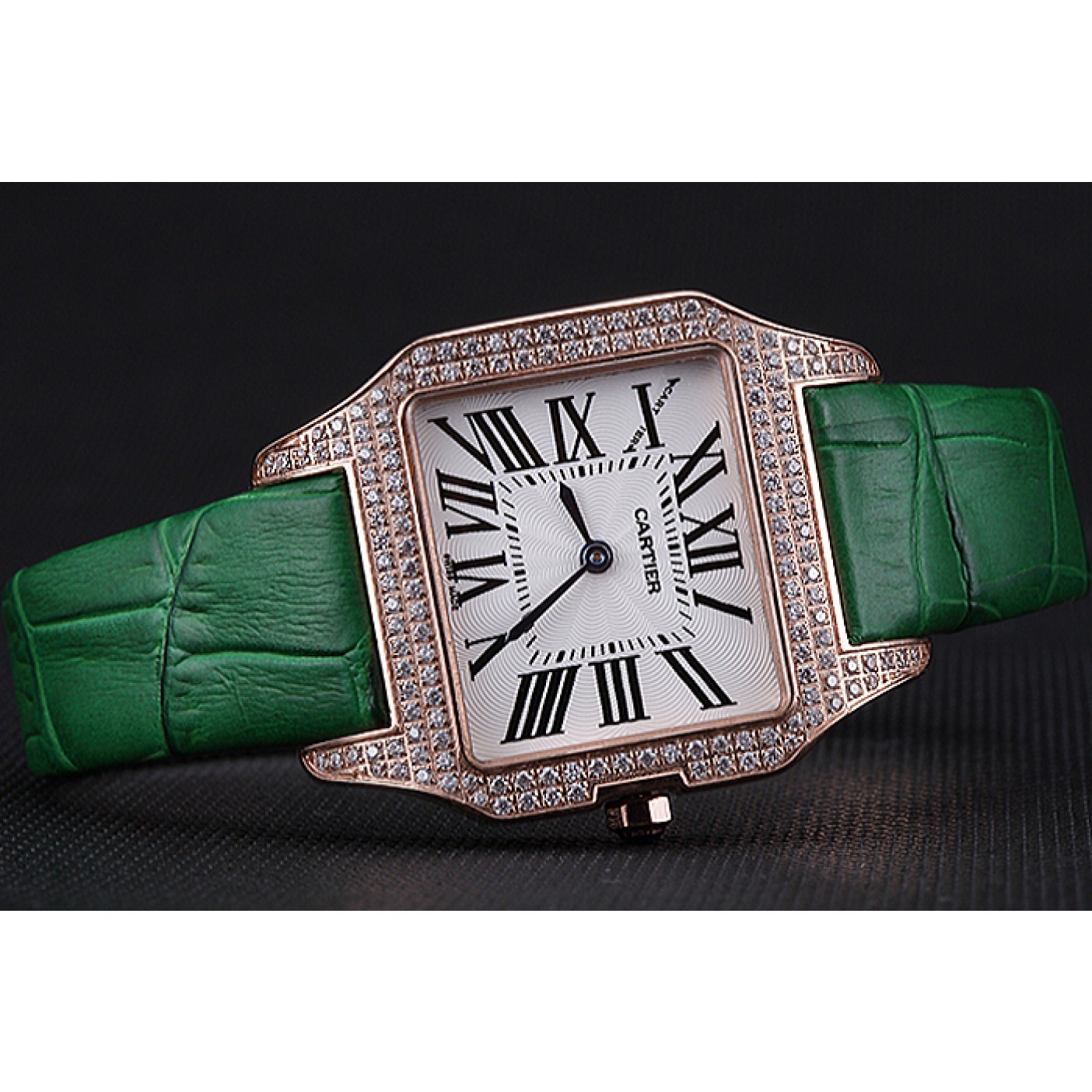 Cartier Santos 100 Diamond Rose Gold Bezel 621912