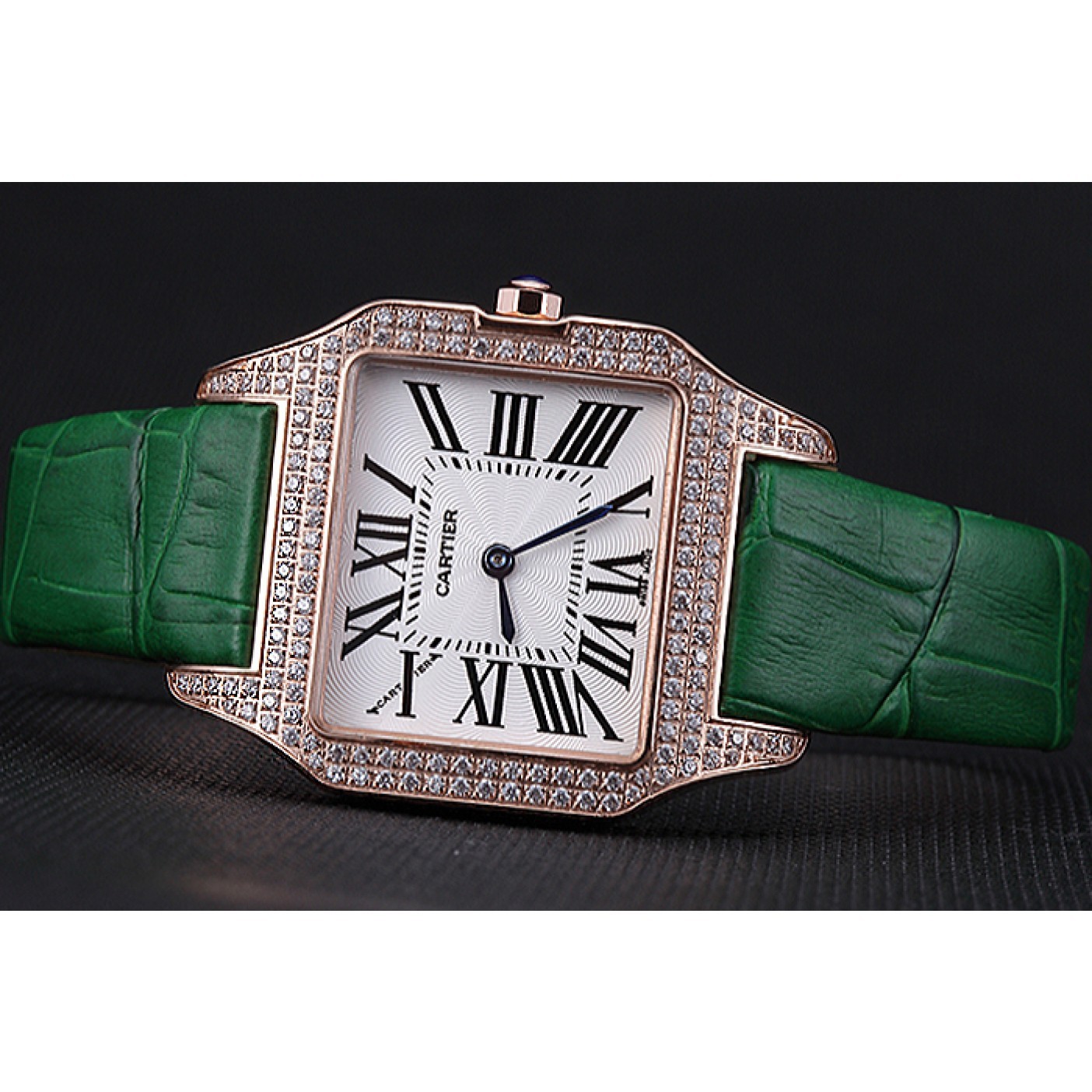 Cartier Santos 100 Diamond Rose Gold Bezel 621912