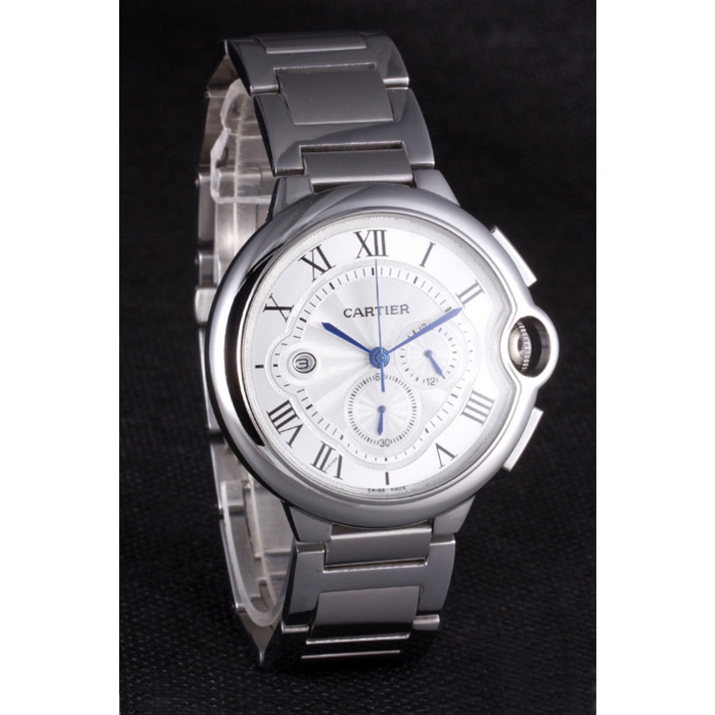 Cartier Ballon Bleu Chronograph White Dial Stainless Steel Case And Bracelet