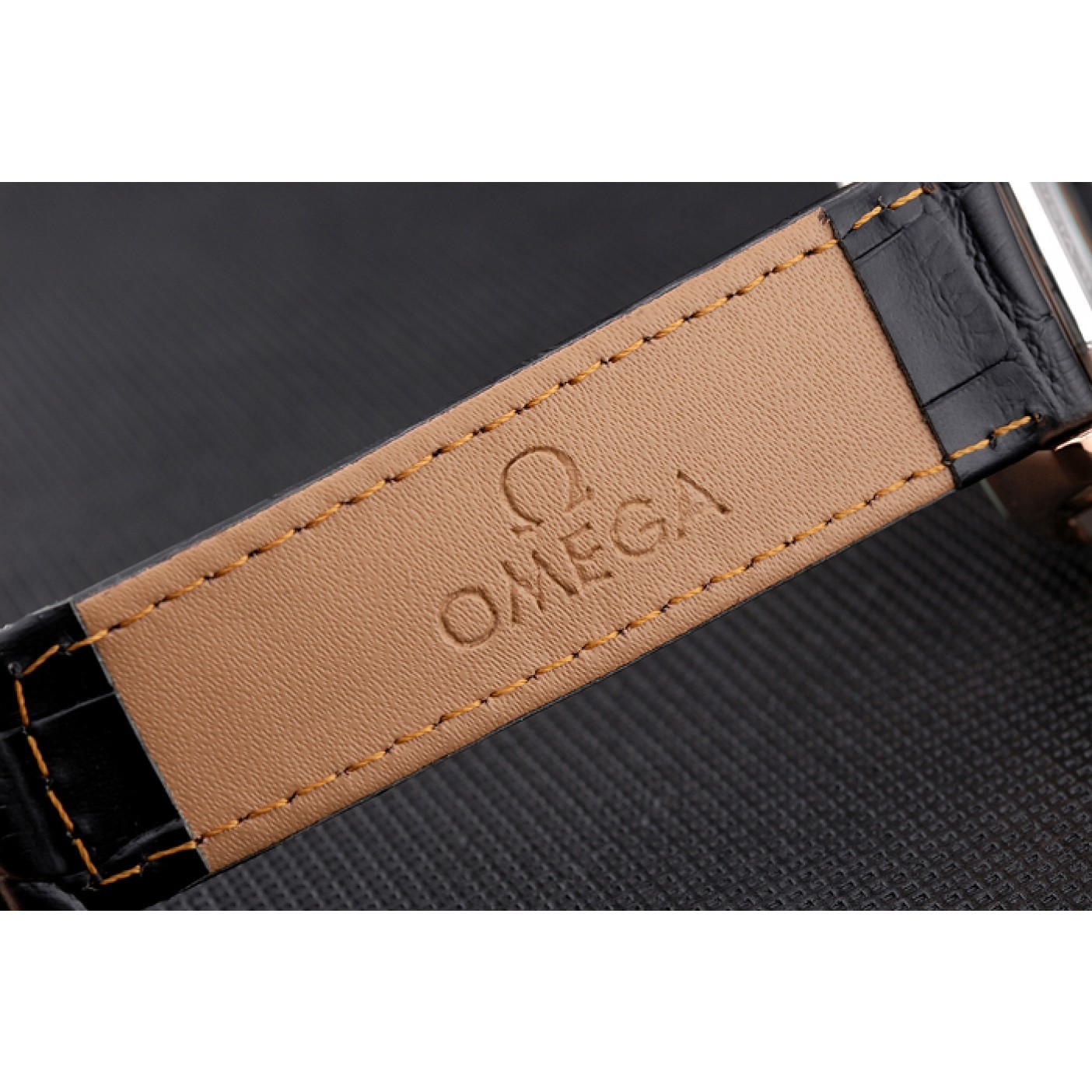 Omega DeVille Black Crocodile Leather Bracelet Black Dial Watch