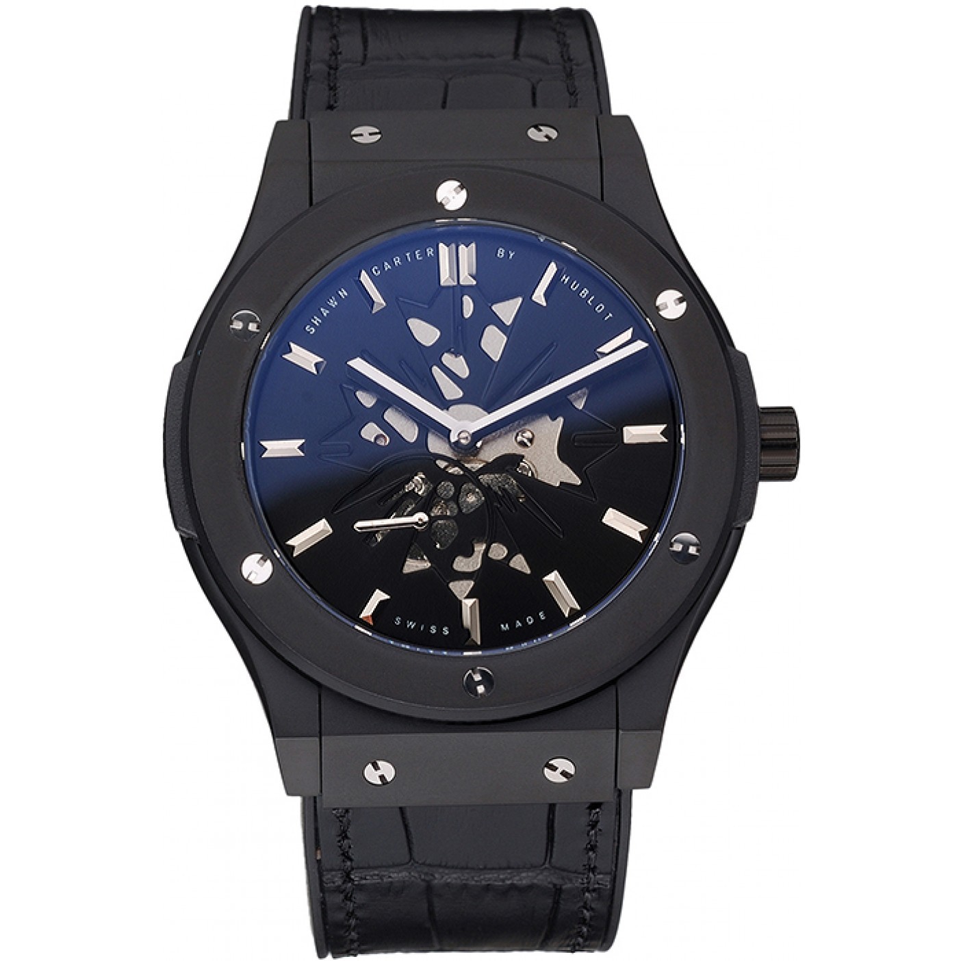 Hublot Classic Fusion Shawn Carter Black Steel Case Black Leather Strap 622817