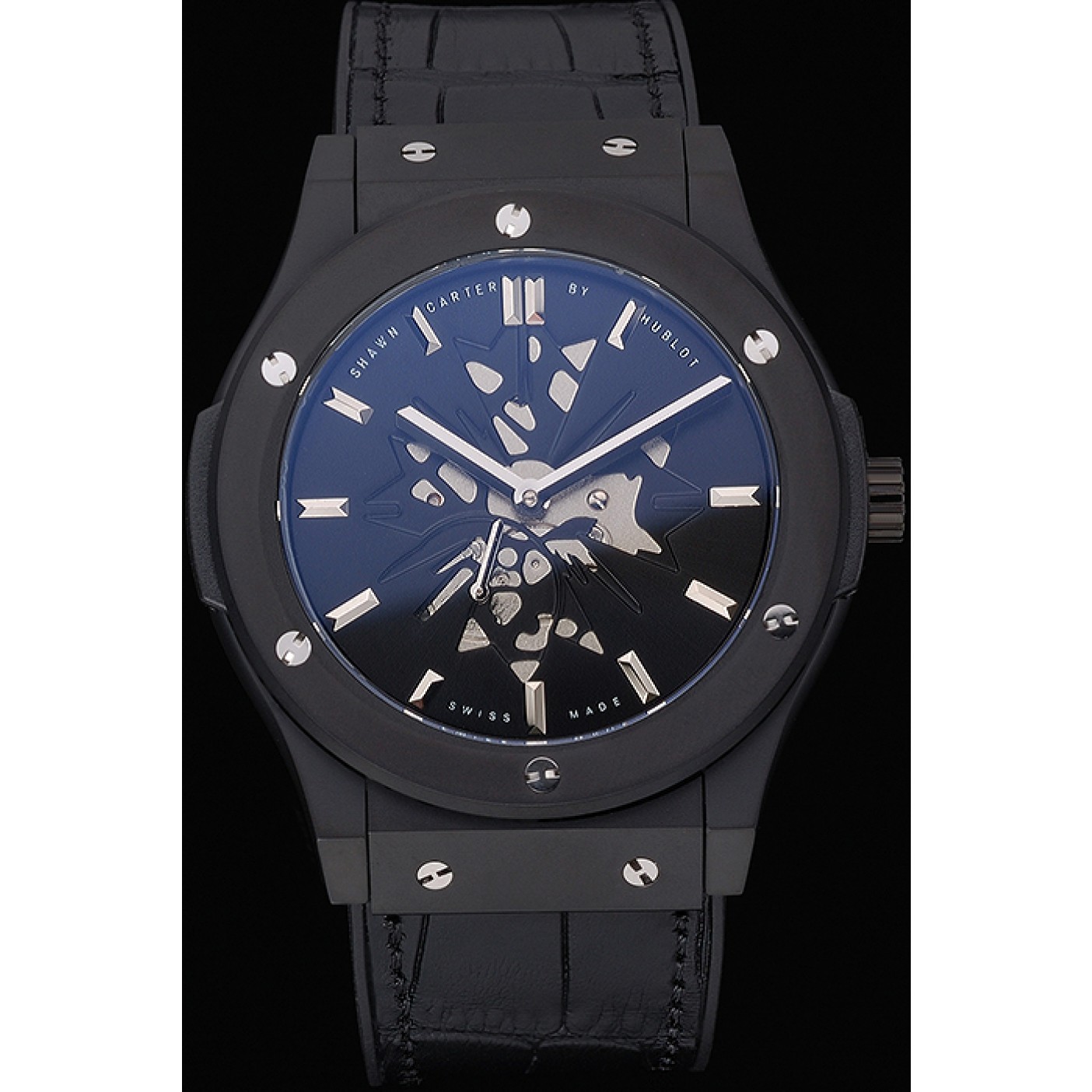 Hublot Classic Fusion Shawn Carter Black Steel Case Black Leather Strap 622817