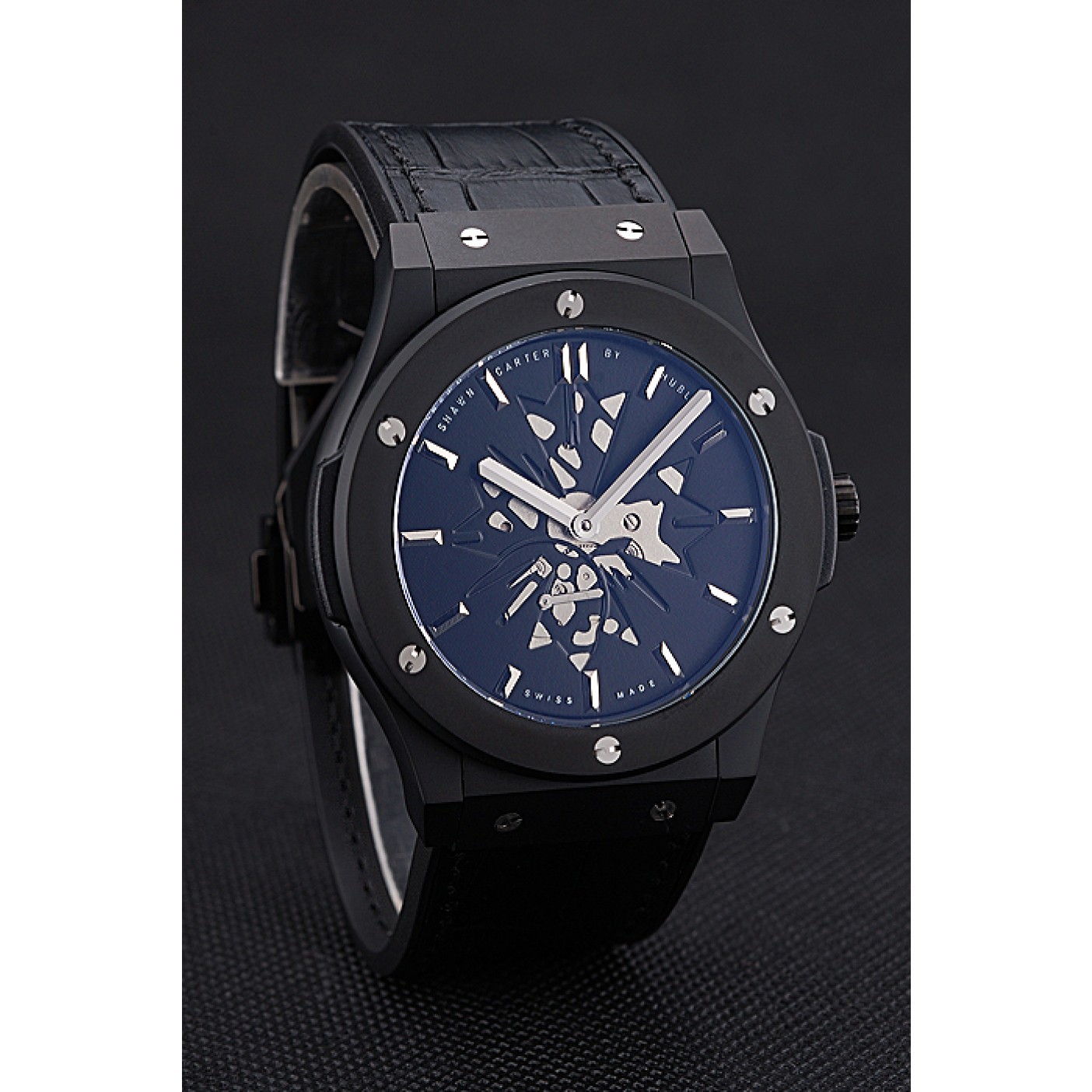 Hublot Classic Fusion Shawn Carter Black Steel Case Black Leather Strap 622817