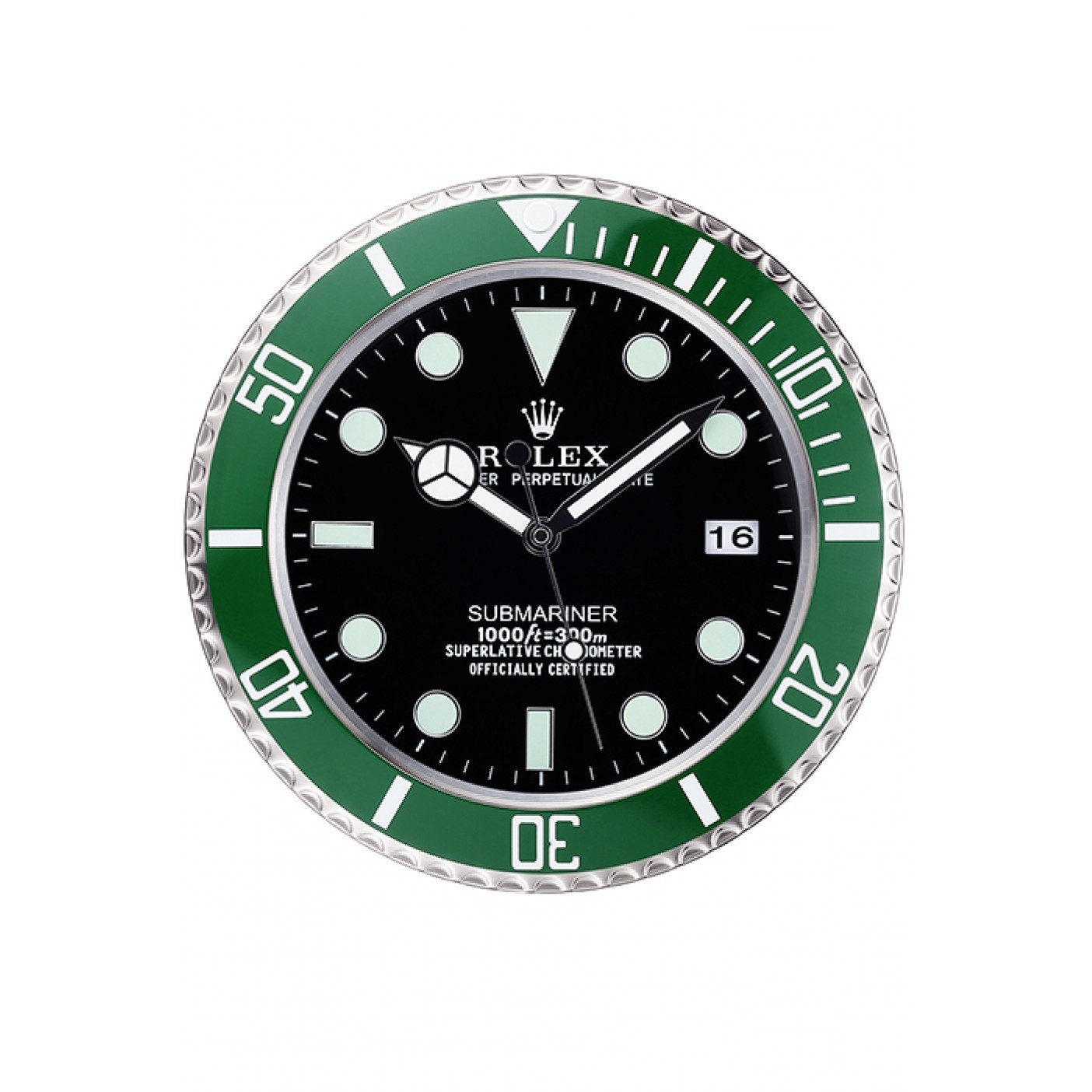 RepTime Watches Rolex Submariner Wall Clock Silver-Green 621912