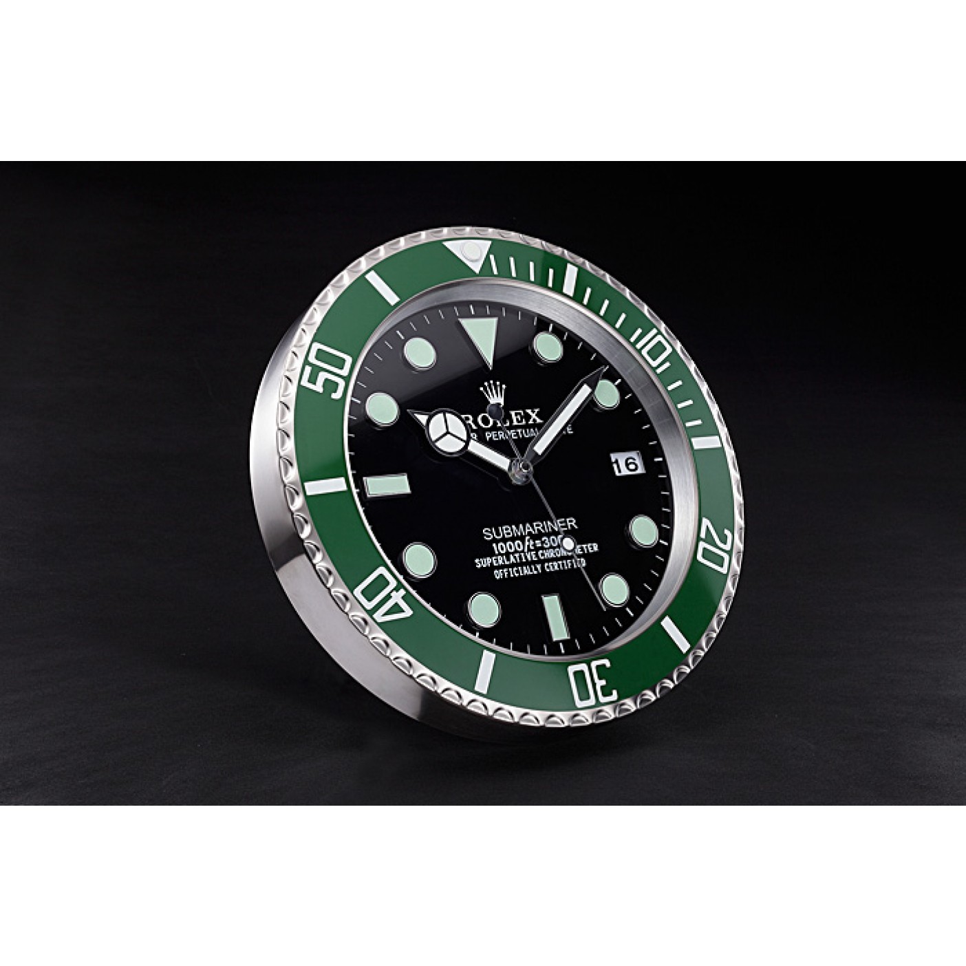 Rolex Submariner Wall Clock Silver-Green 621912