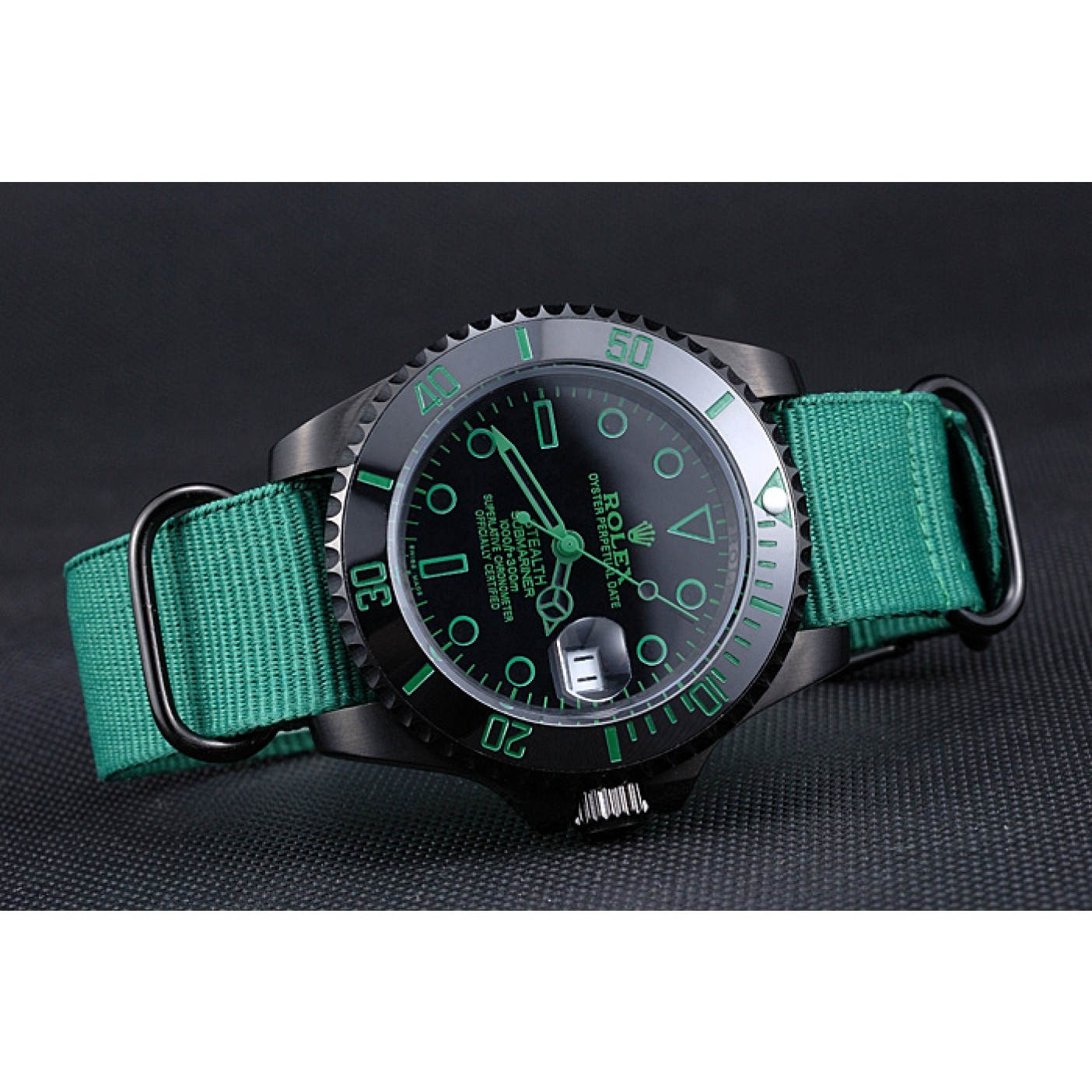 RepTime Watches Rolex Stealth Submariner Green Nylon Strap 622009