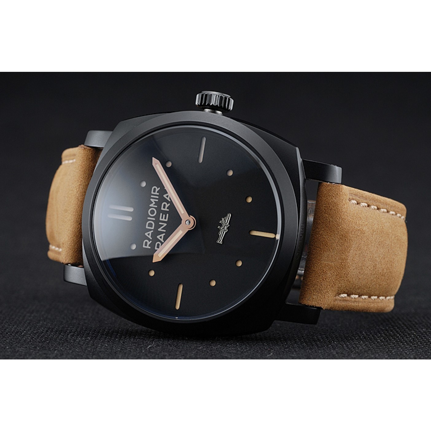 Panerai Radiomir 1940 3 Days Ceramica Black Dial Brown Leather Bracelet 1454229