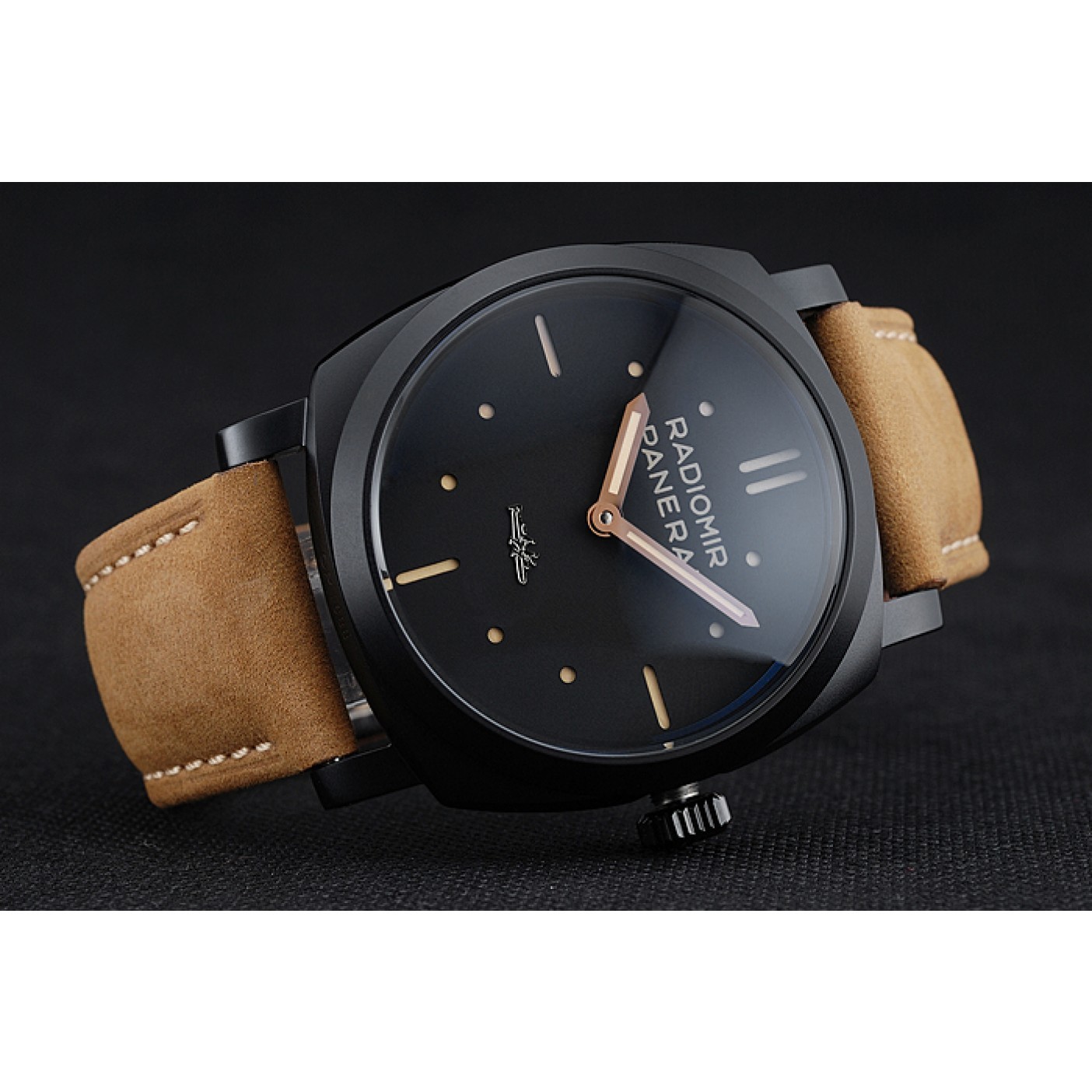 Panerai Radiomir 1940 3 Days Ceramica Black Dial Brown Leather Bracelet 1454229