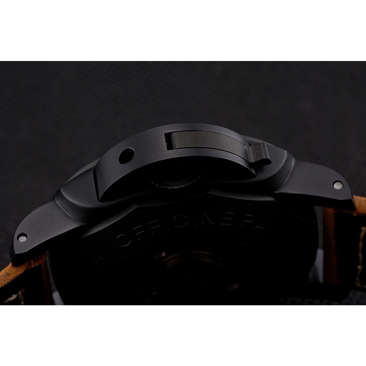 Swiss Panerai Luminor GMT Carbotech Black Dial Black Case Brown Leather Strap