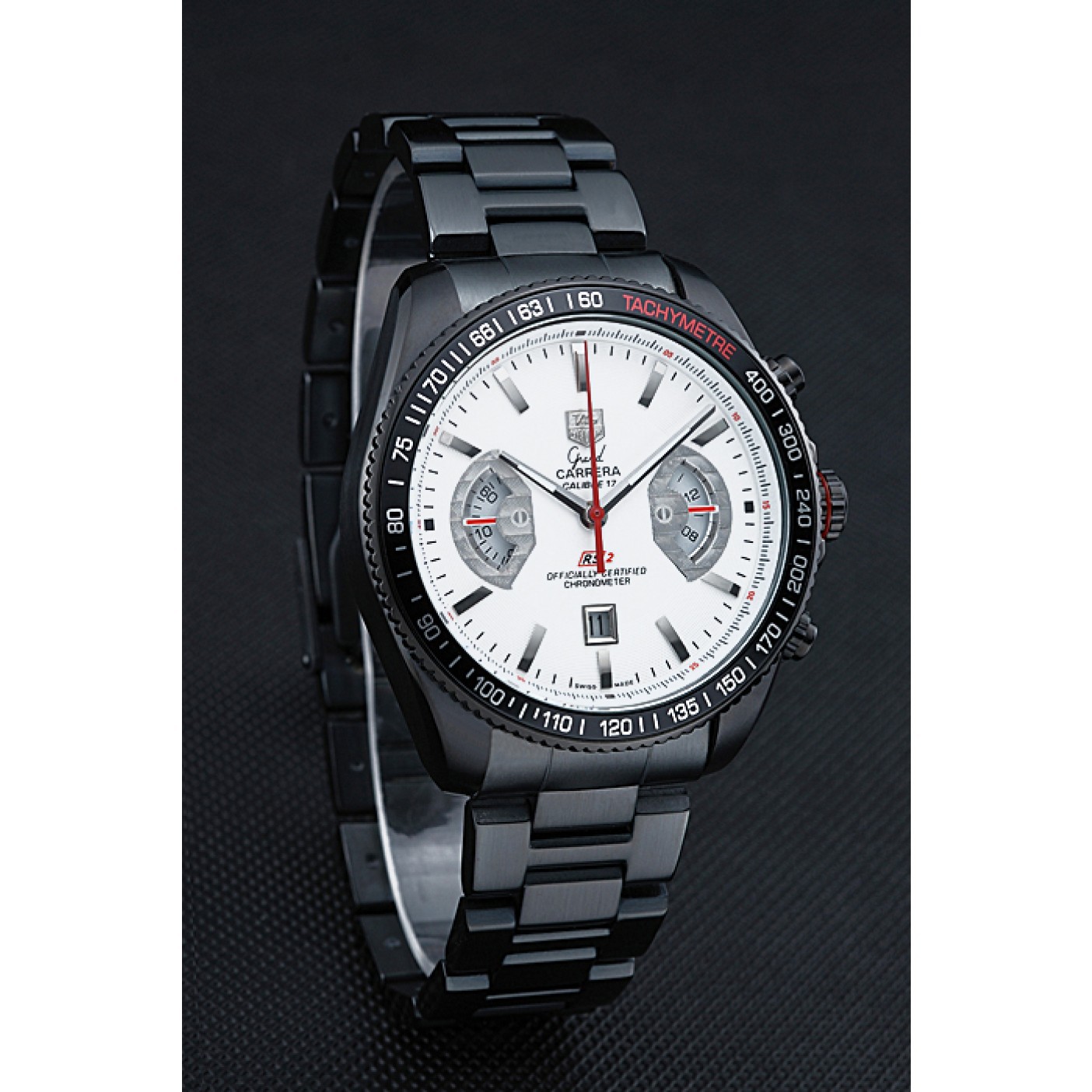 Tag Heuer Carrera Black Stainless Steel Case White Dial 98241