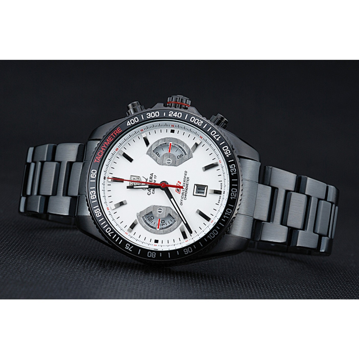 Tag Heuer Carrera Black Stainless Steel Case White Dial 98241