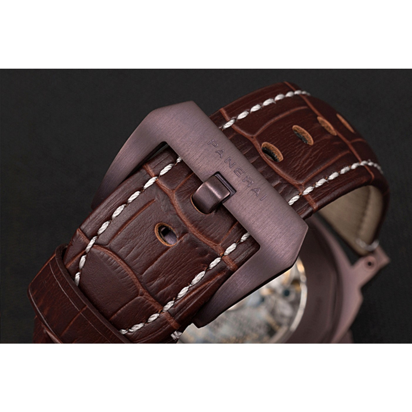 Panerai Luminor Brown Leather Strap Black Dial 80163