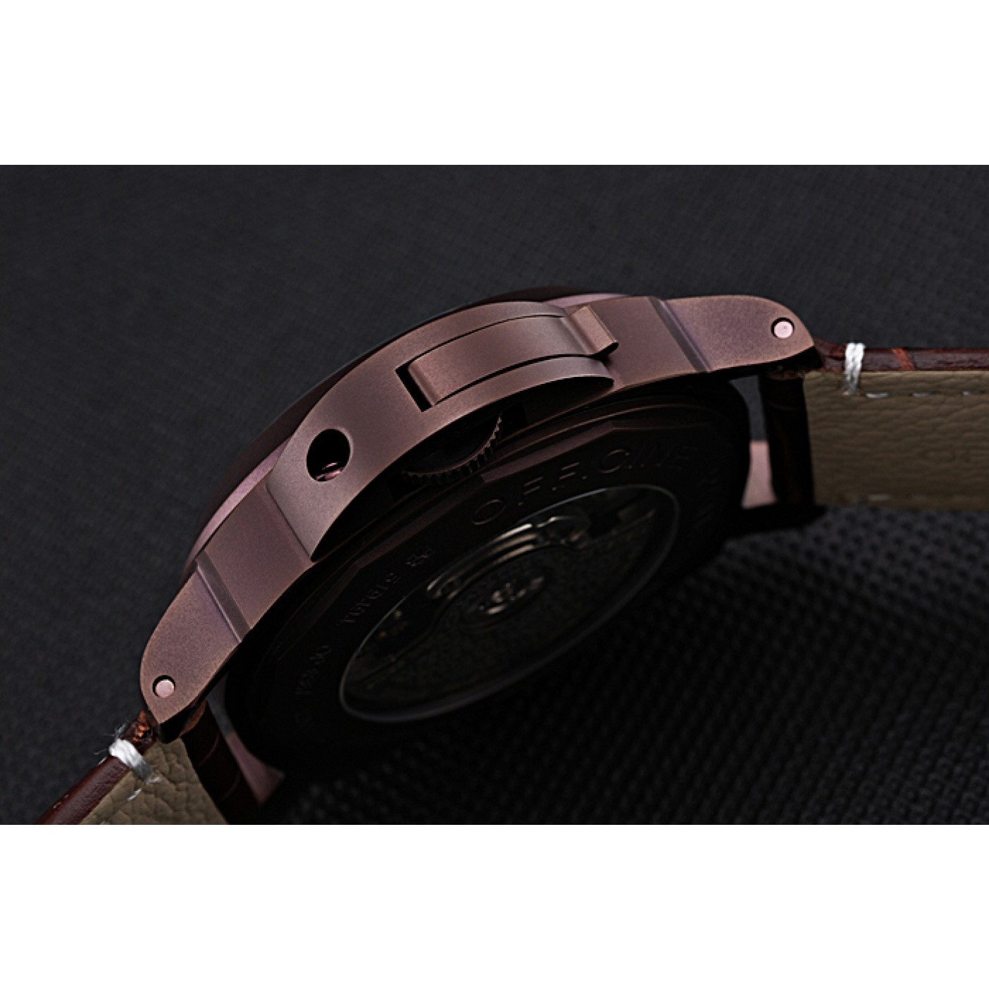 Panerai Luminor Brown Leather Strap Black Dial 80163