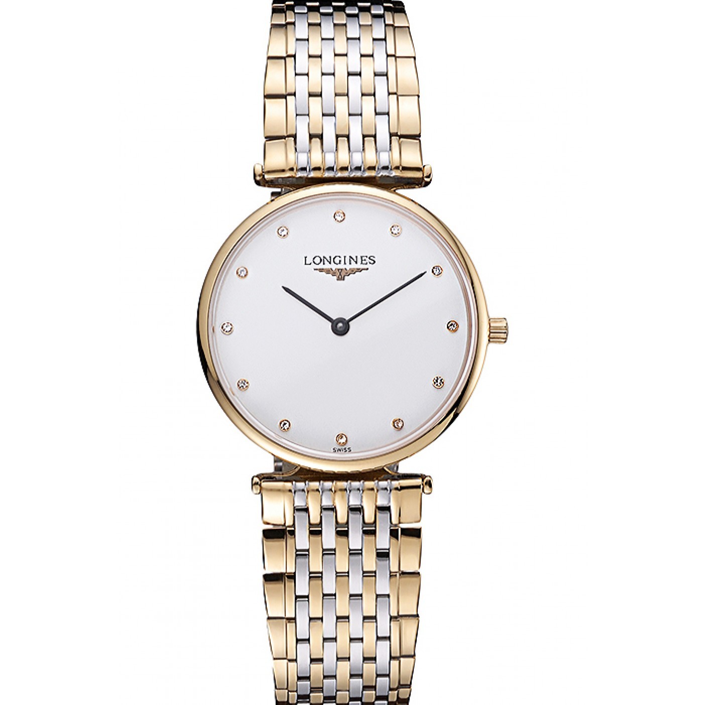 Longines La Grande Classique Two Tone Band White Dial Diamond Markers Homme 622101