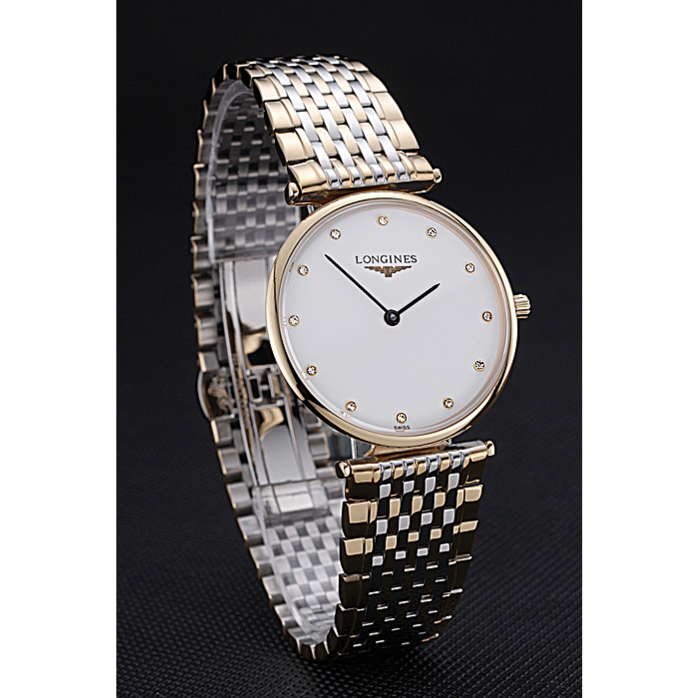 Longines La Grande Classique Two Tone Band White Dial Diamond Markers Homme 622101