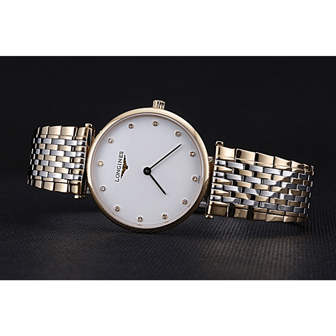 Longines La Grande Classique Two Tone Band White Dial Diamond Markers Homme 622101