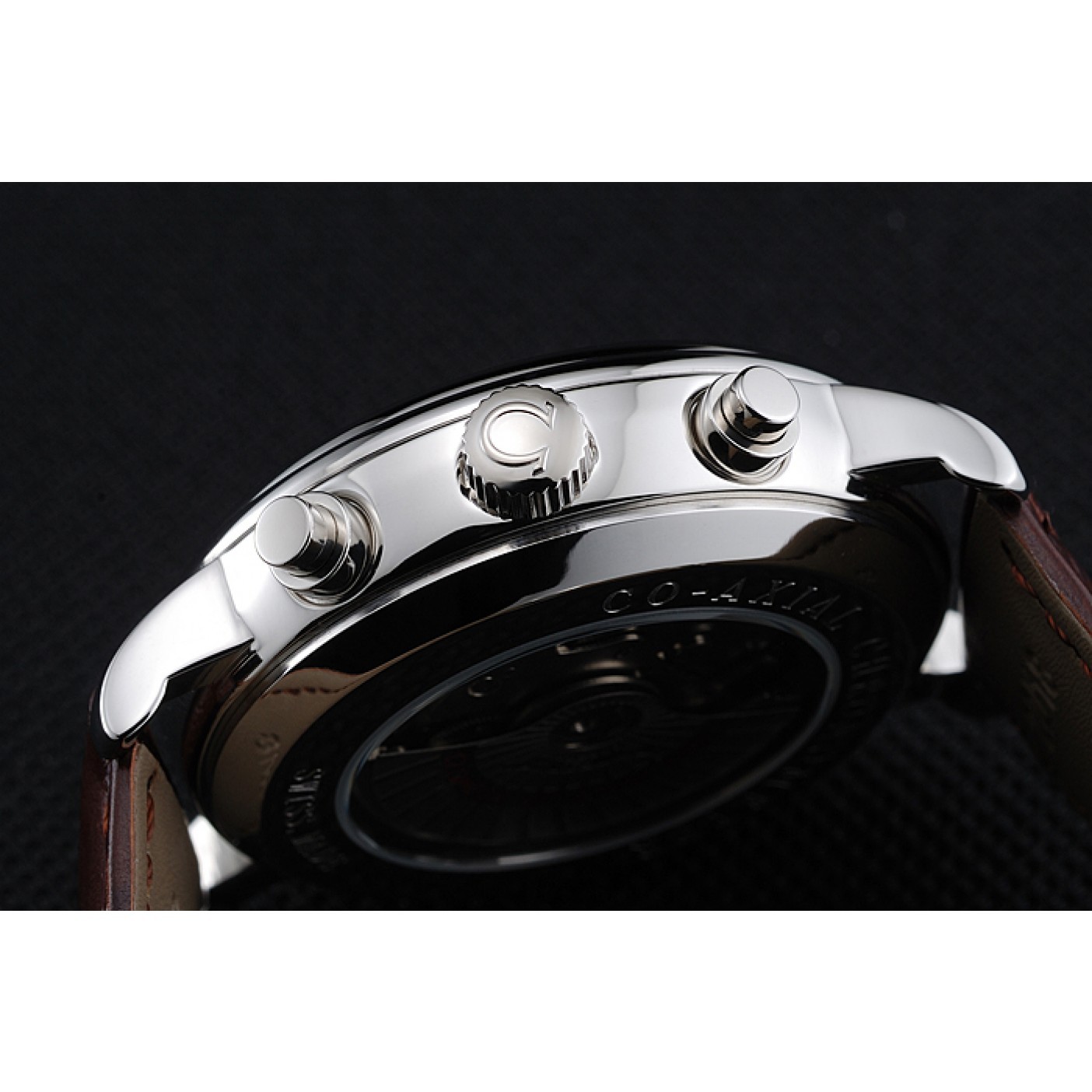 Omega De Ville Moonphase White Dial Silver Case Brown Leather Bracelet 1454226