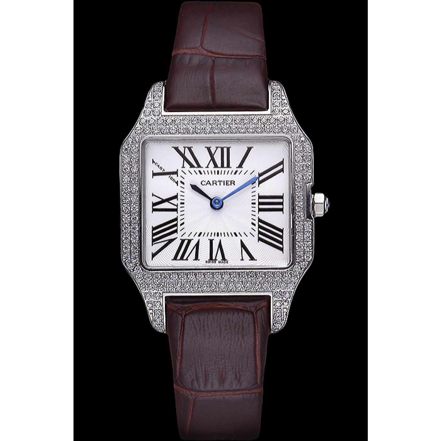 Cartier Santos 100 Diamond Silver Bezel 621908