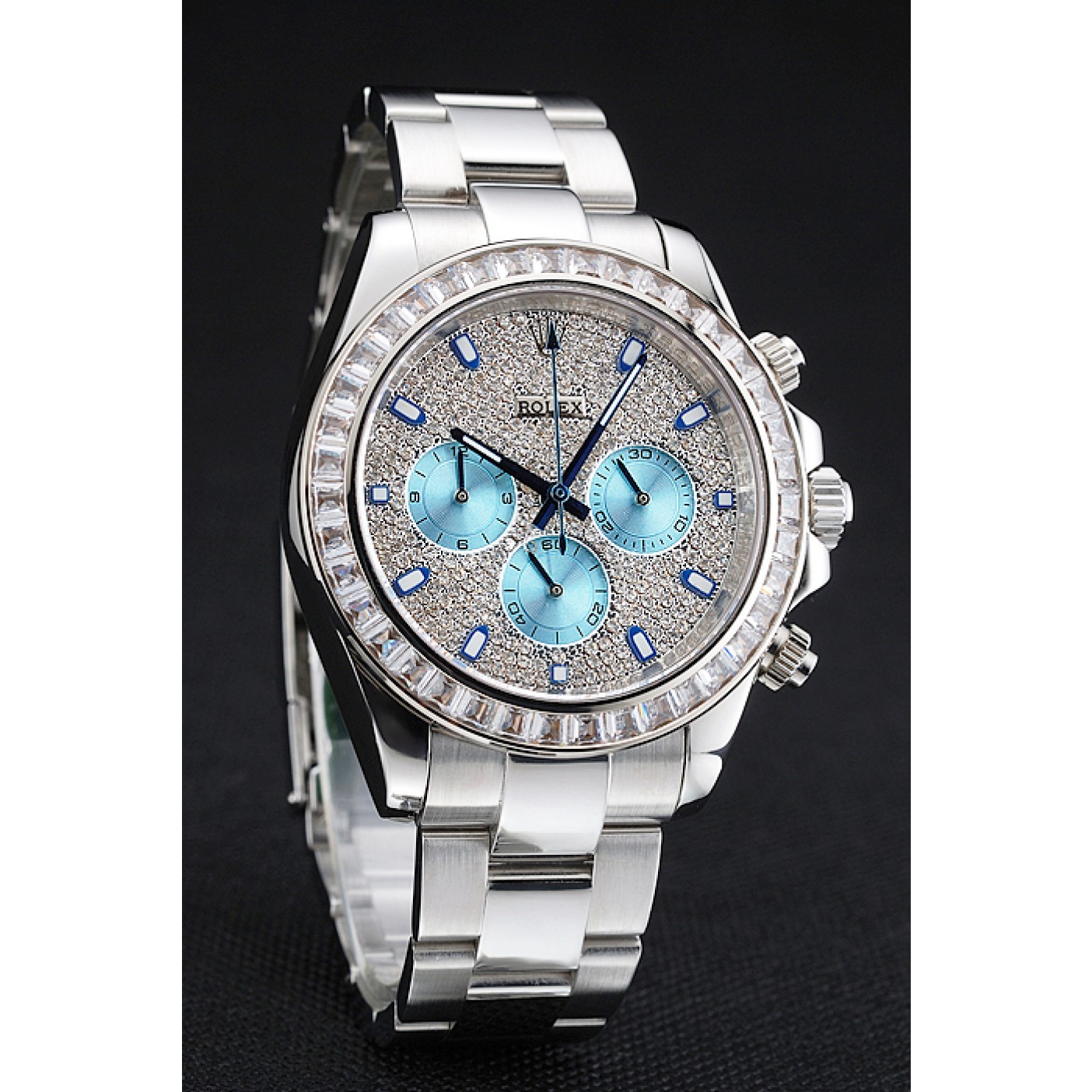 RepTime Watches Rolex Cosmograph Daytona Diamond Dial Stainless Steel Case And Bracelet 1454251