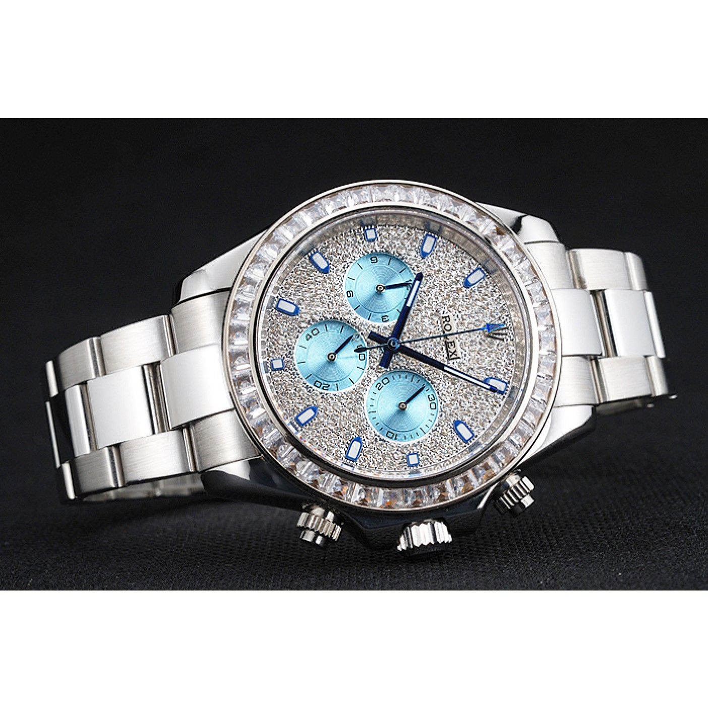 RepTime Watches Rolex Cosmograph Daytona Diamond Dial Stainless Steel Case And Bracelet 1454251