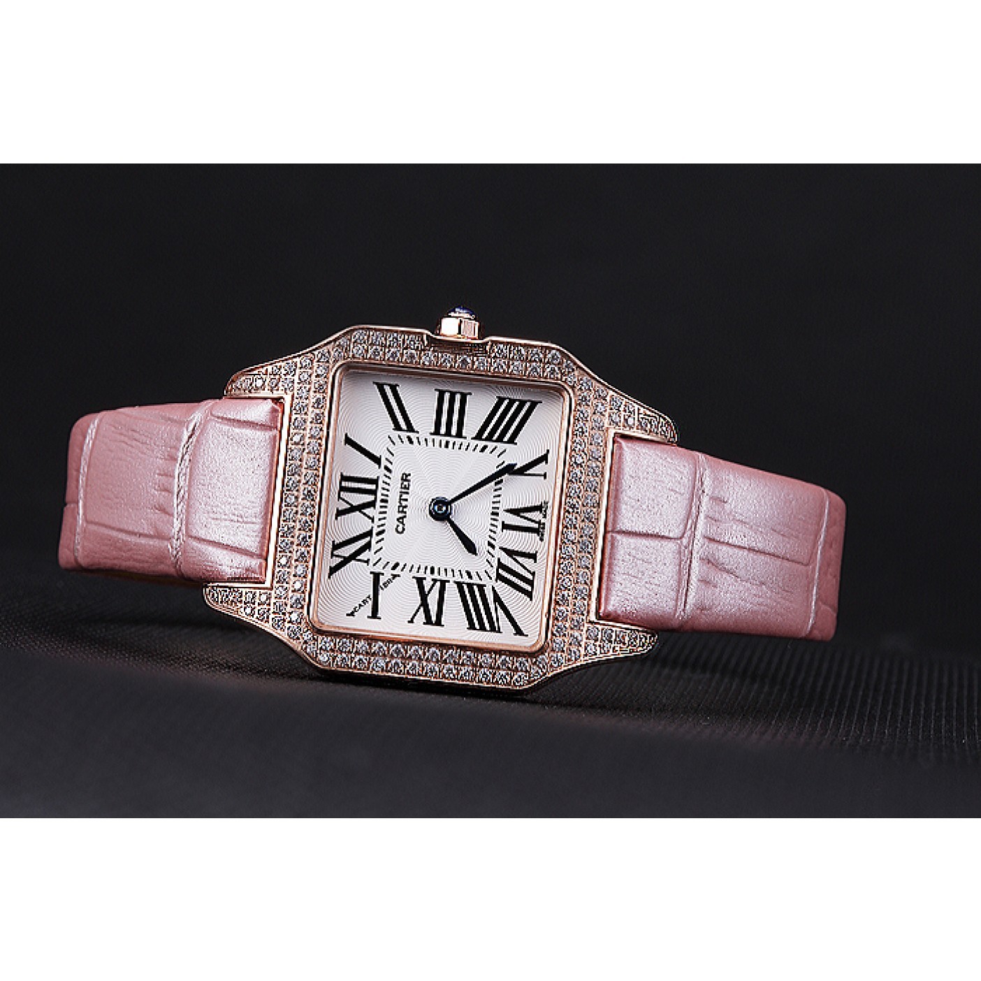 Cartier Santos 100 Diamond Rose Gold Bezel 621915