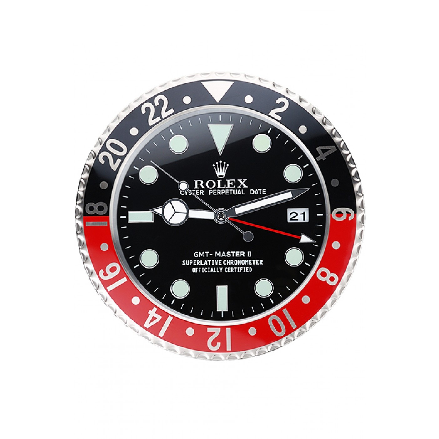 RepTime Watches Rolex GMT Master II Wall Clock Black-Red 622478