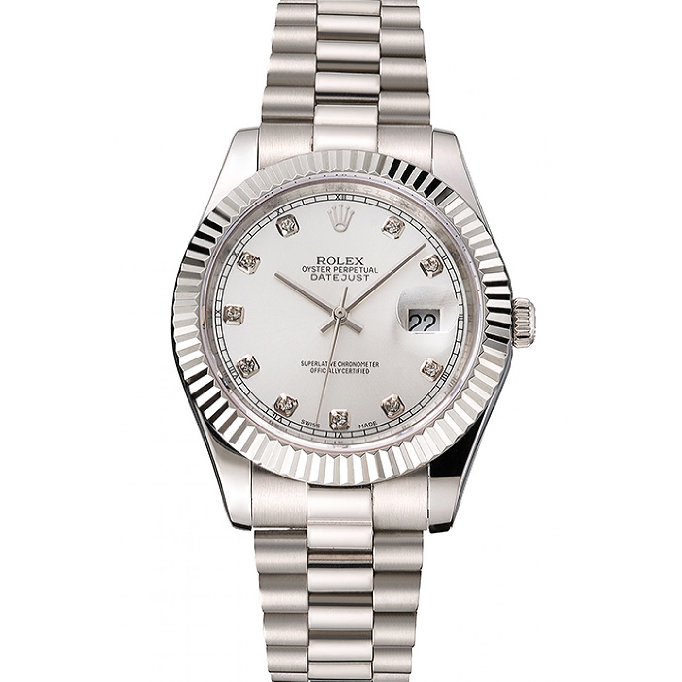 RepTime Watches Swiss Rolex Datejust Silver Dial Stainless Steel Case And Bracelet