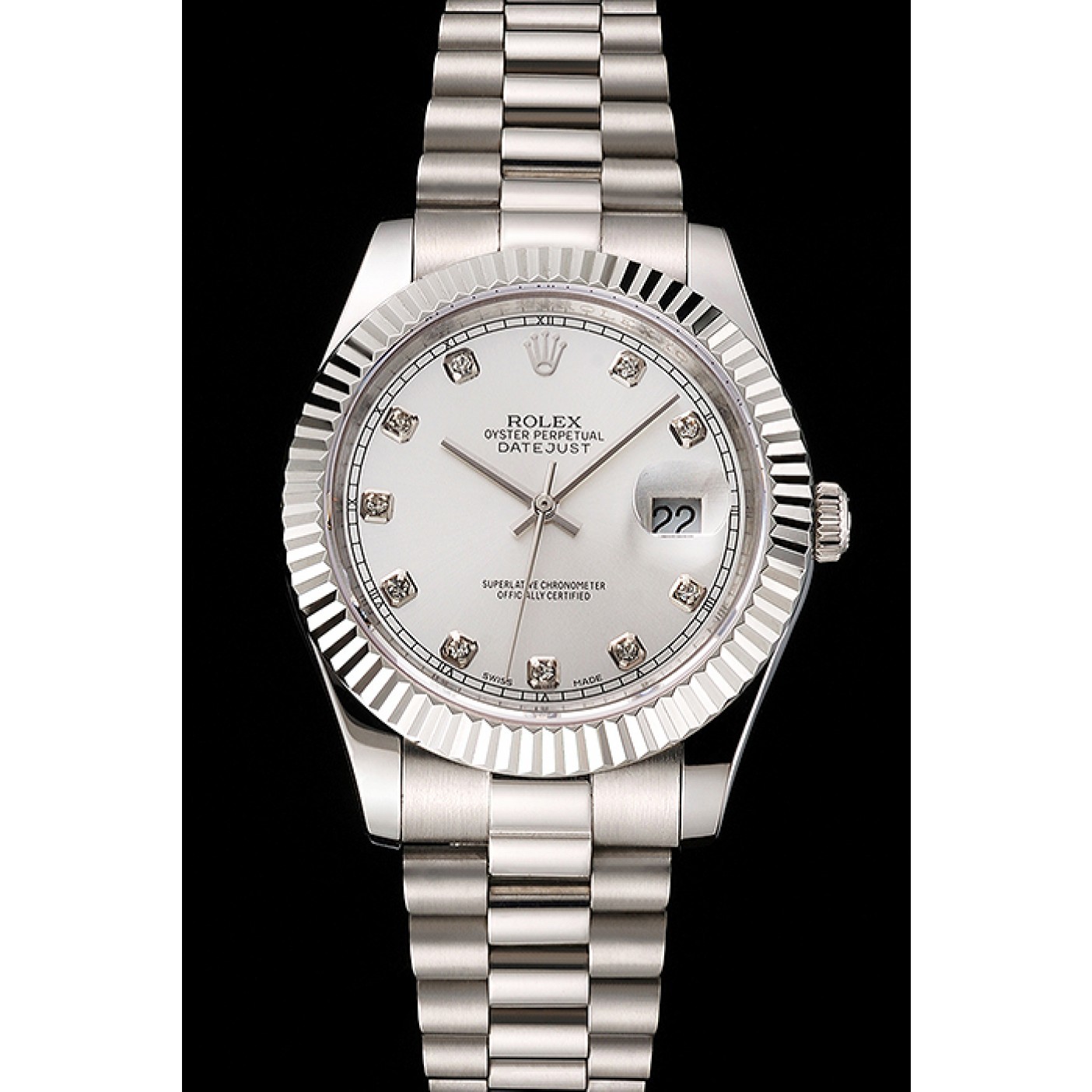 RepTime Watches Swiss Rolex Datejust Silver Dial Stainless Steel Case And Bracelet