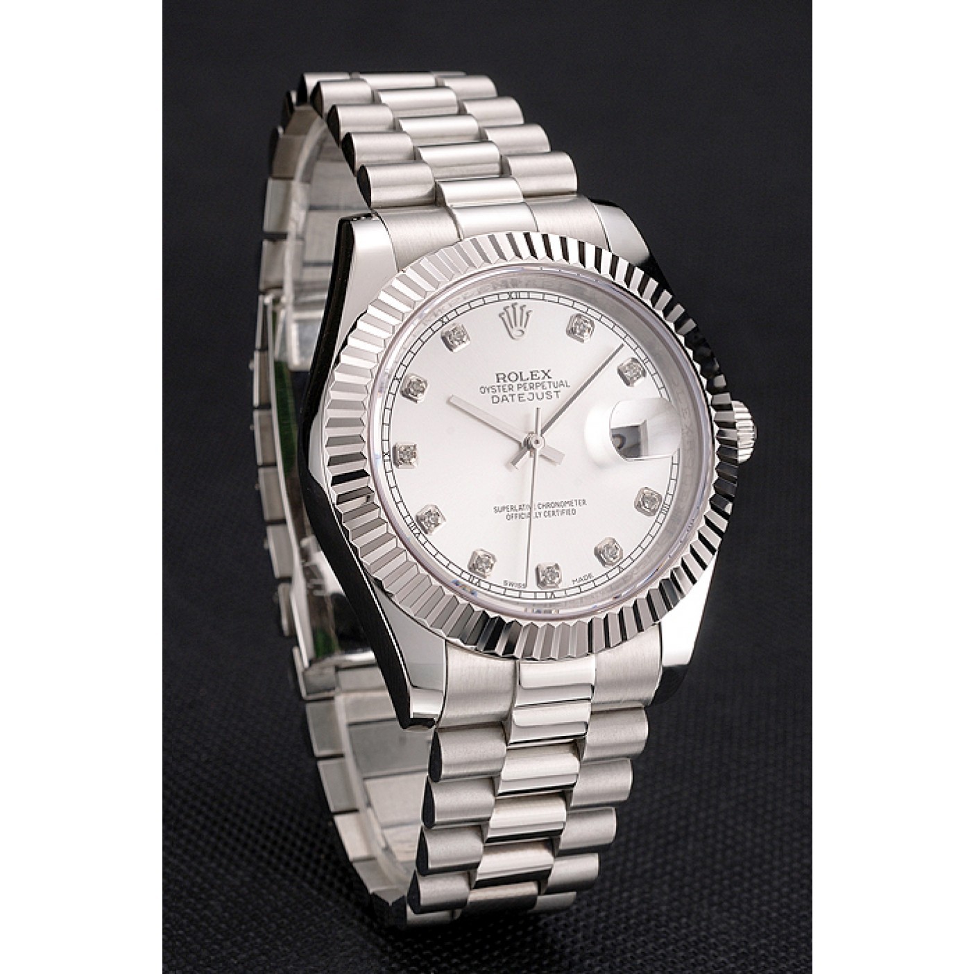 RepTime Watches Swiss Rolex Datejust Silver Dial Stainless Steel Case And Bracelet