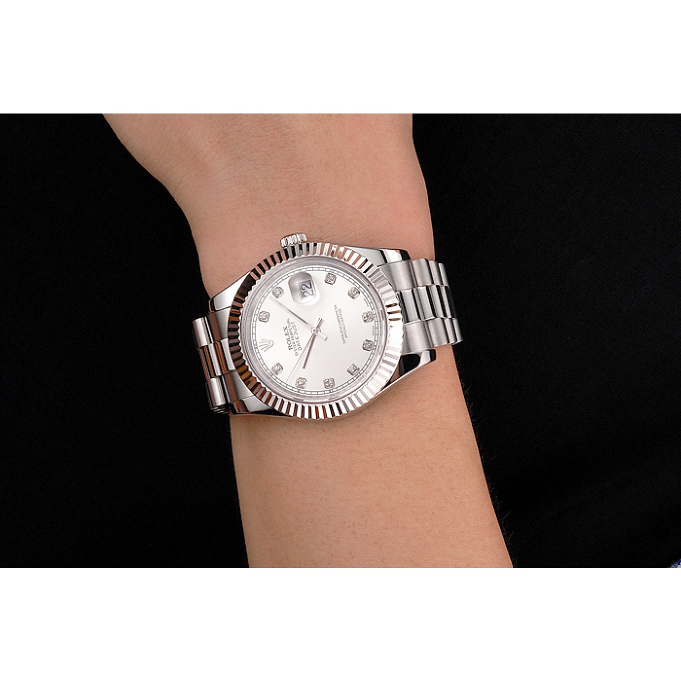 Swiss Rolex Datejust Silver Dial Stainless Steel Case And Bracelet