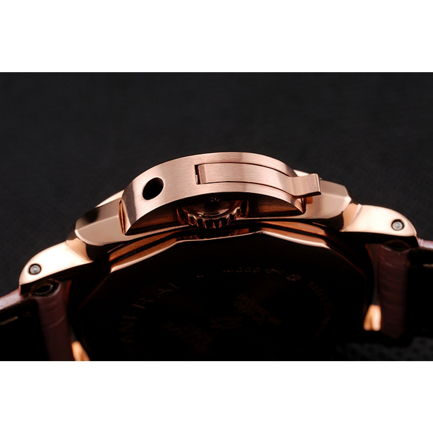 Panerai Radiomir Black Dial Diamond Bezel Rose Gold Case Pink Leather Strap 1453801