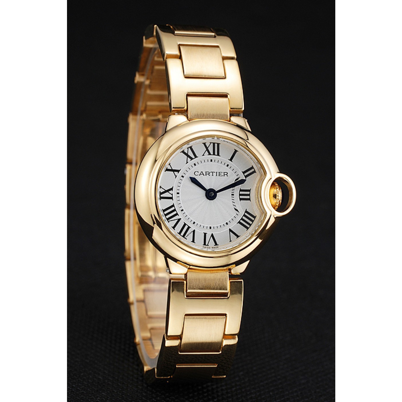 Cartier Ballon Bleu White Dial Yellow Gold Stainless Steel Bracelet 1454191