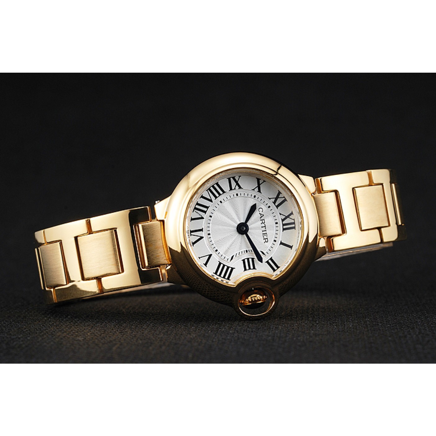 Cartier Ballon Bleu White Dial Yellow Gold Stainless Steel Bracelet 1454191