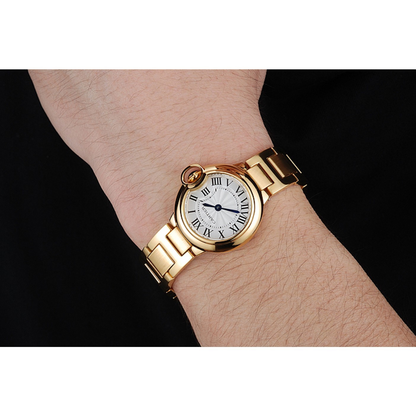 Cartier Ballon Bleu White Dial Yellow Gold Stainless Steel Bracelet 1454191