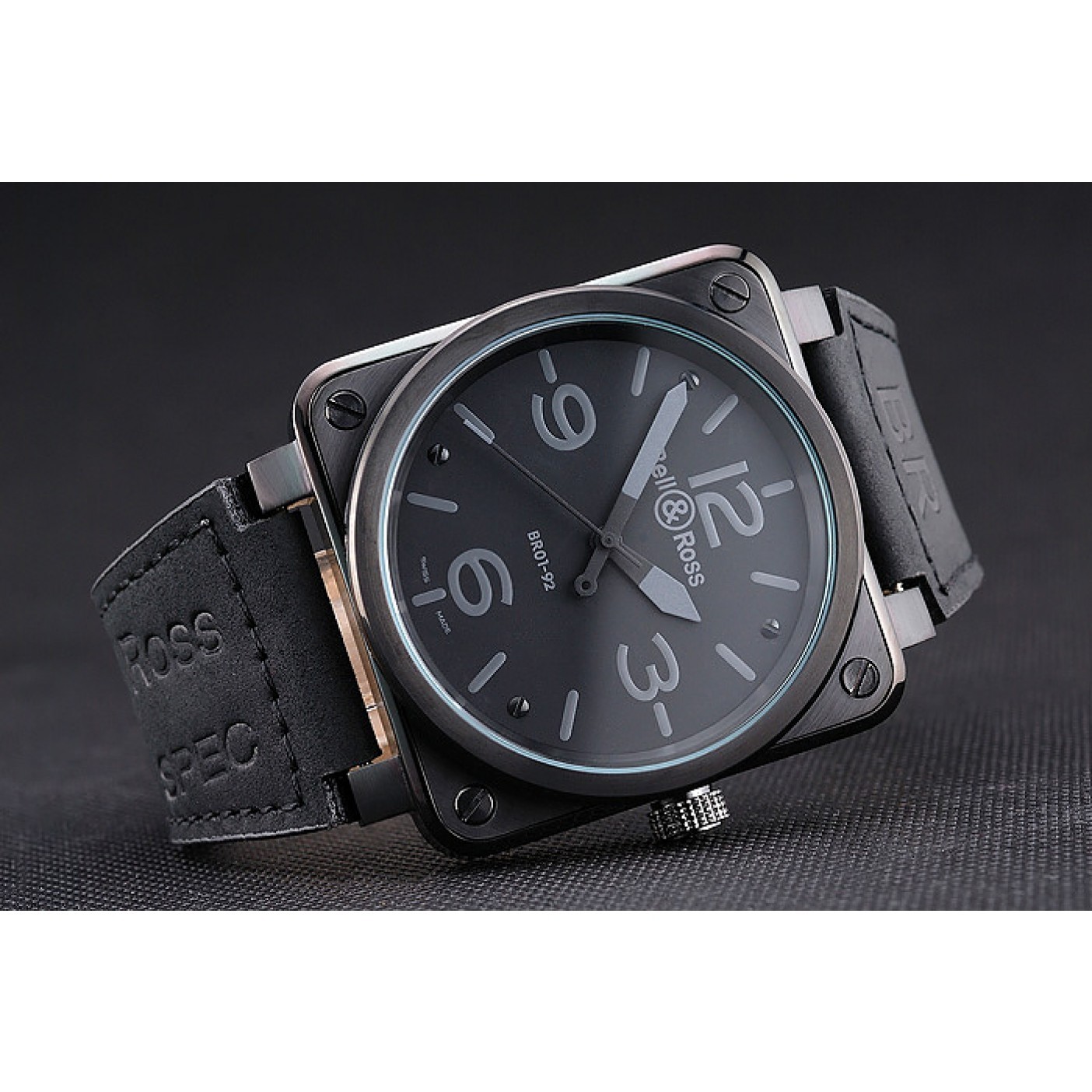 Bell and Ross BR 01-92 Black Dial Black Case Black Leather Strap