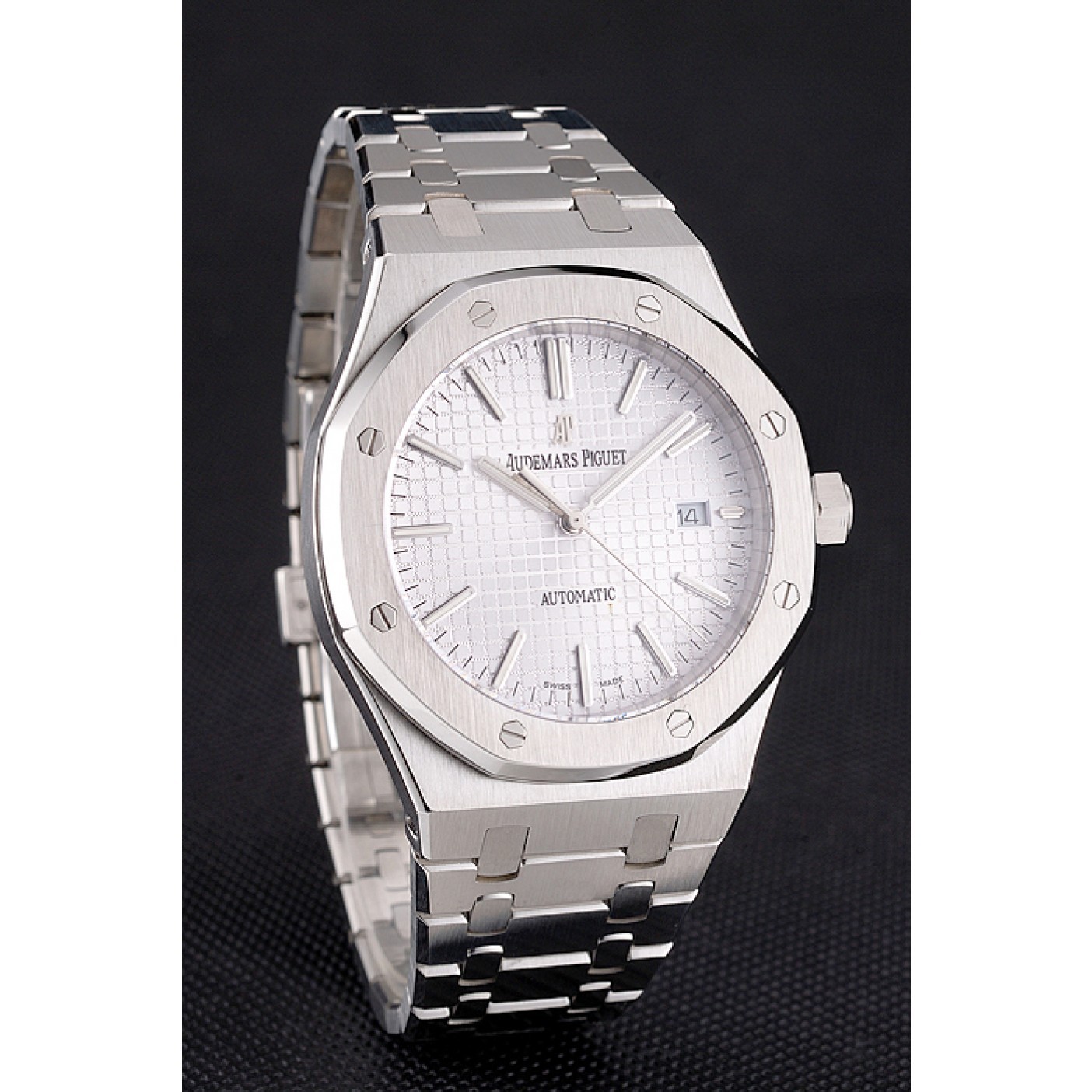 Swiss Audemars Piguet Royal Oak White Dial Stainless Steel Case And Bracelet