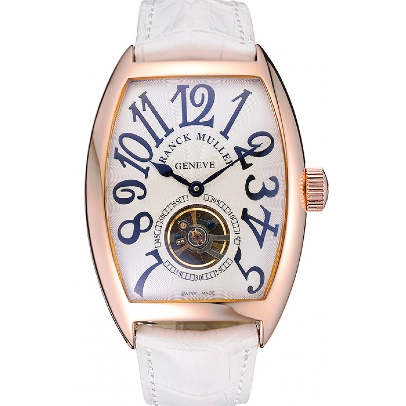 Franck Muller Casablanca White Croco Leather Strap White Dial 80283