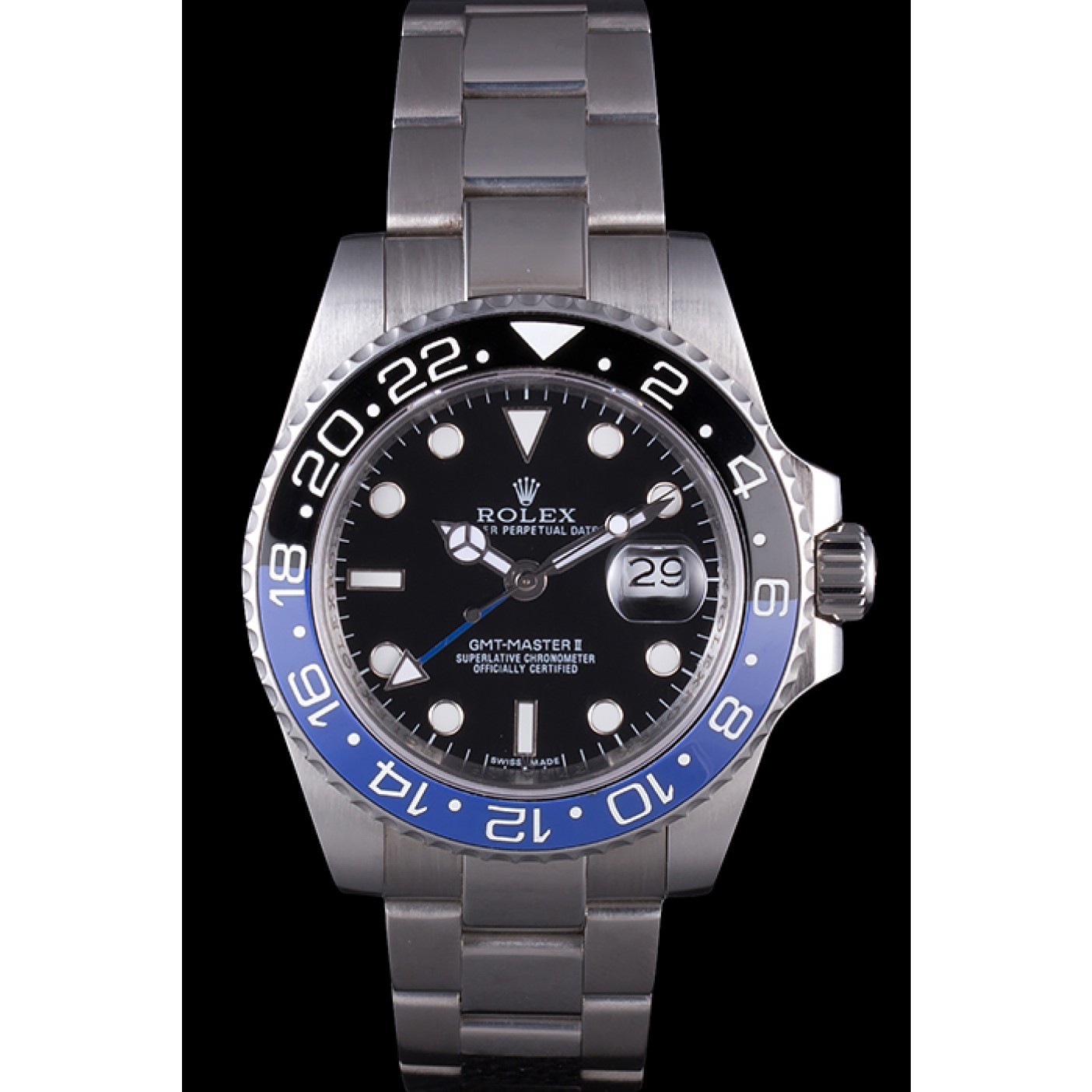 RepTime Watches Rolex GMT MASTER II BLACK BLUE BEZEL 2013 rl431 621393