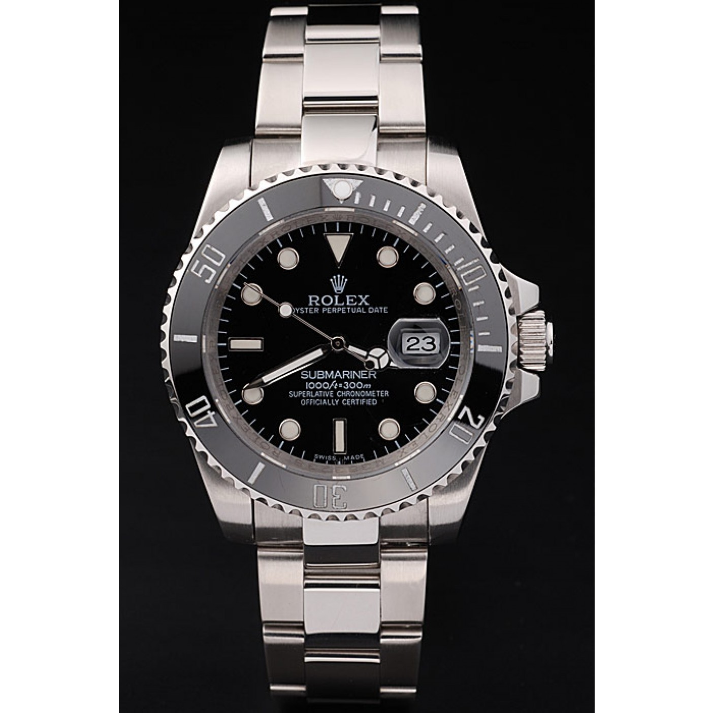 RepTime Watches Rolex Submariner Black Ceramic Bezel Black Dial 98235