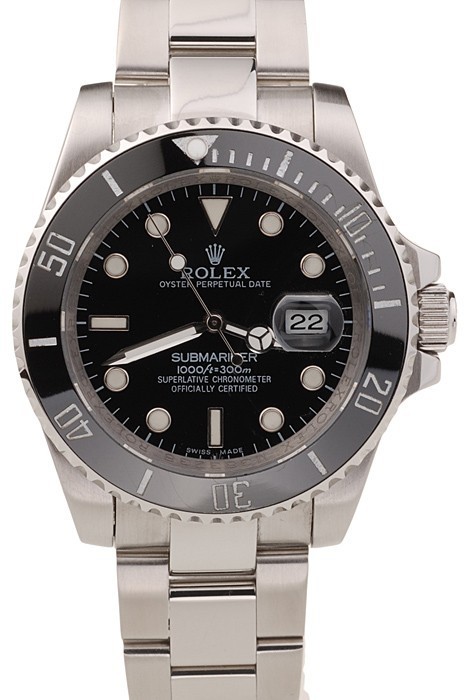 RepTime Watches Rolex Submariner Black Ceramic Bezel Black Dial 98235