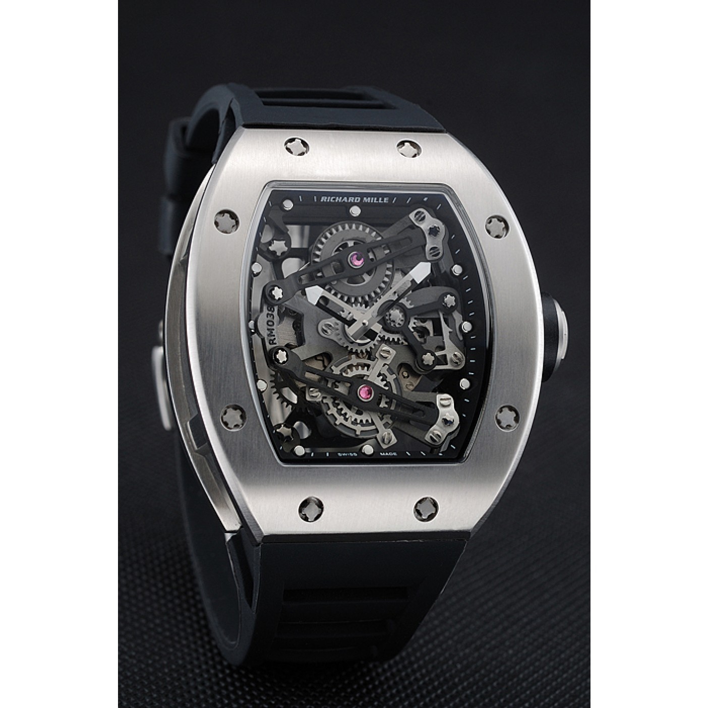 Richard Mille RM 038 Bubba Watson Tourbillion Silver Case Black Rubber Bracelet 1454202