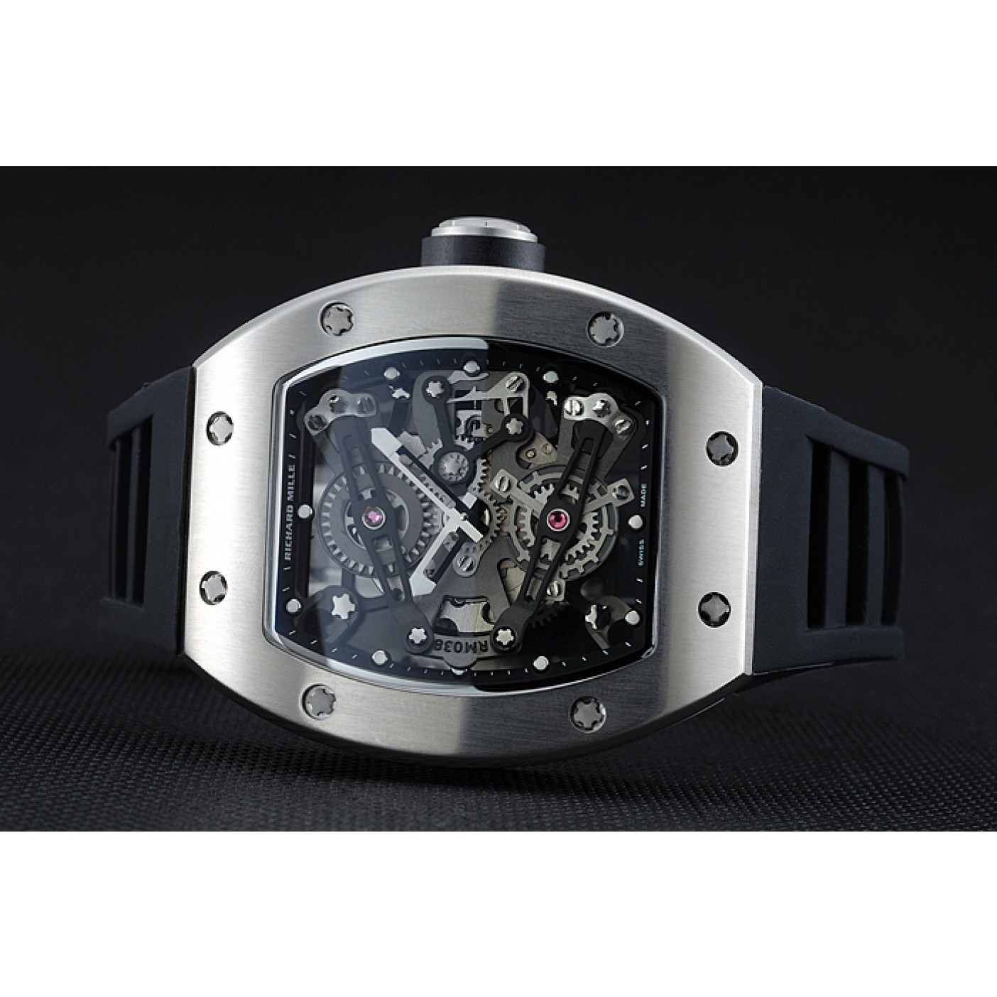 Richard Mille RM 038 Bubba Watson Tourbillion Silver Case Black Rubber Bracelet 1454202