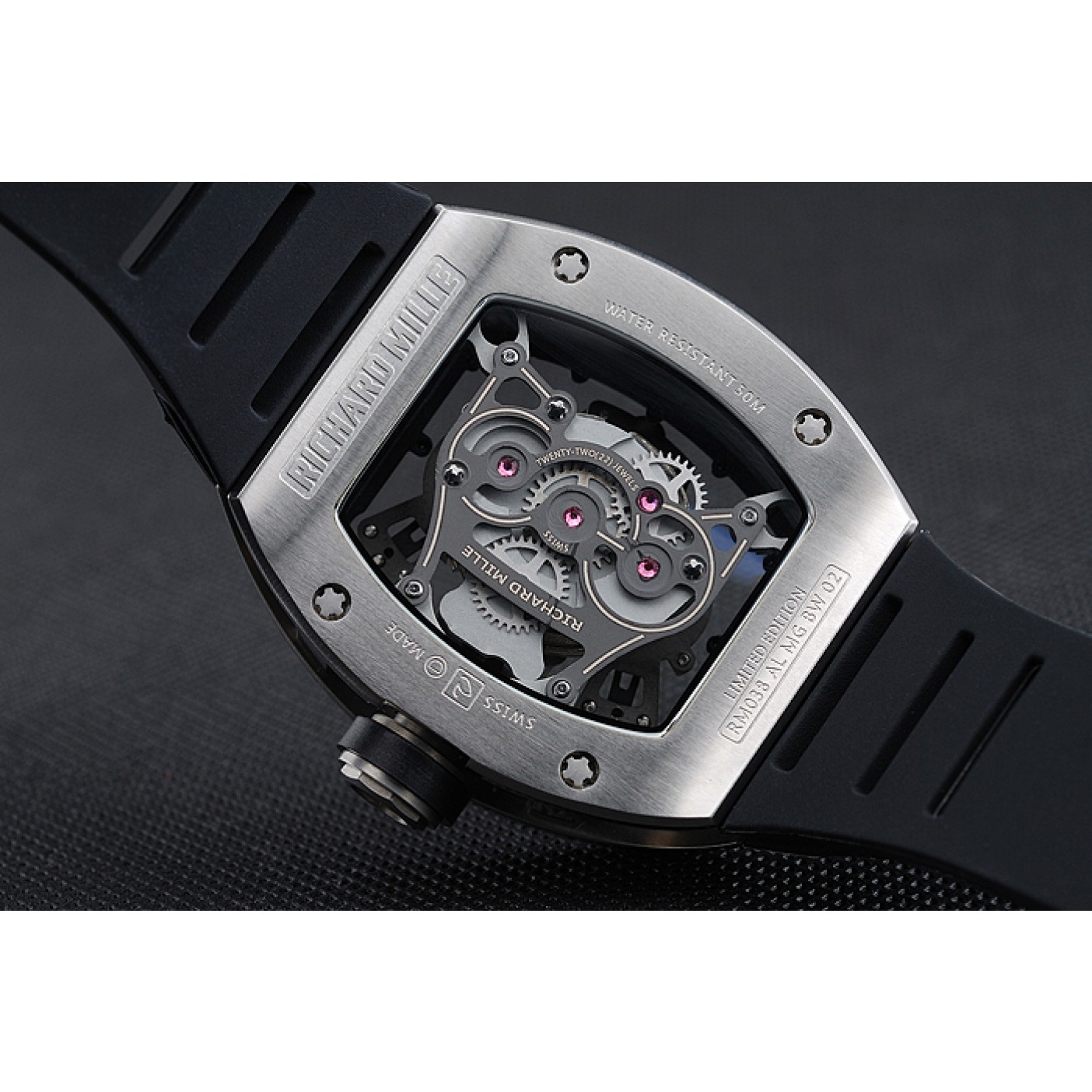 Richard Mille RM 038 Bubba Watson Tourbillion Silver Case Black Rubber Bracelet 1454202