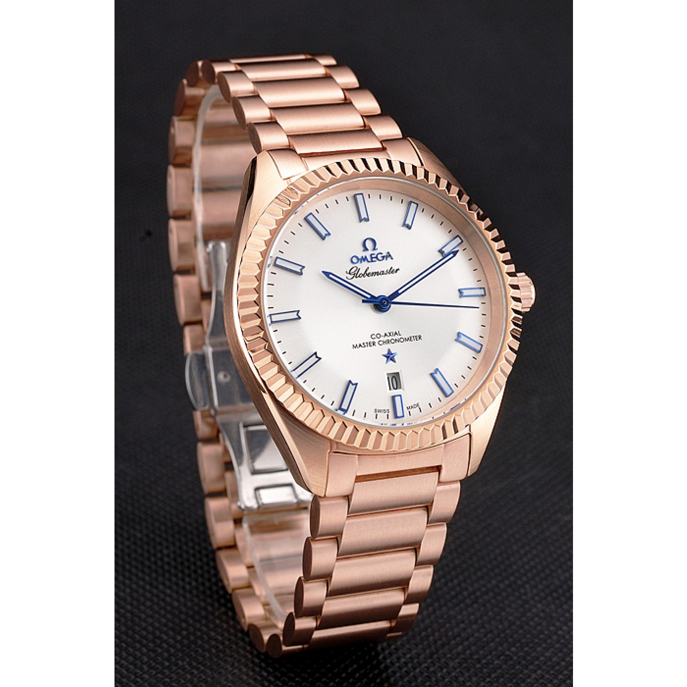 Omega Globemaster White Dial Rose Gold Case And Bracelet