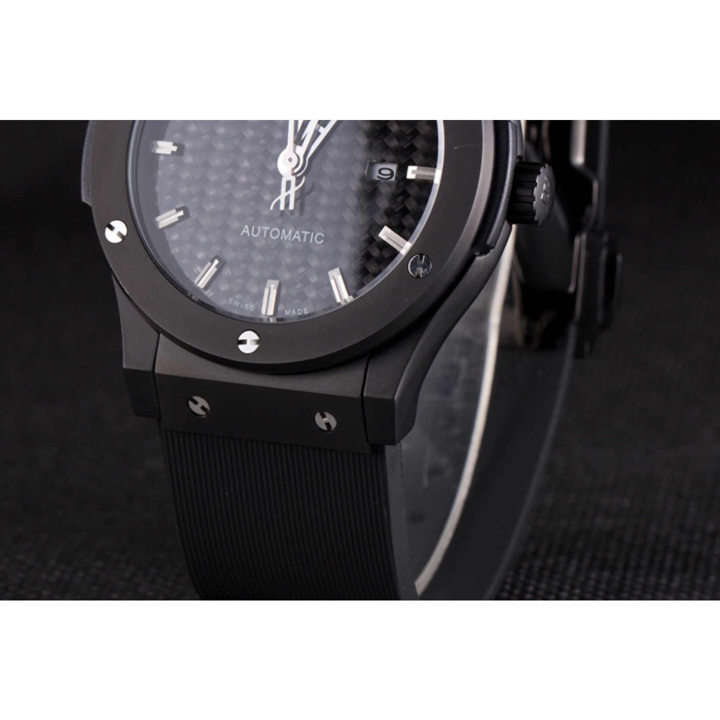 Hublot Big Bang Black Rubber Strap Black Checkered Dial 80193