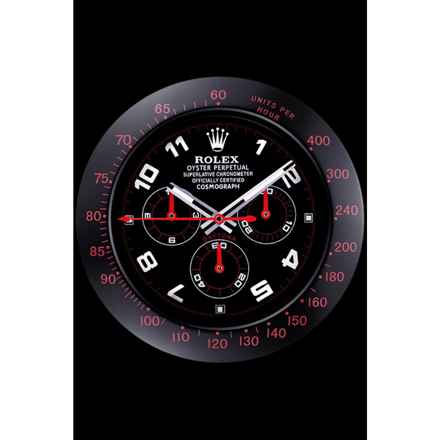 RepTime Watches Rolex Daytona Cosmograph Wall Clock Black-Red 621908